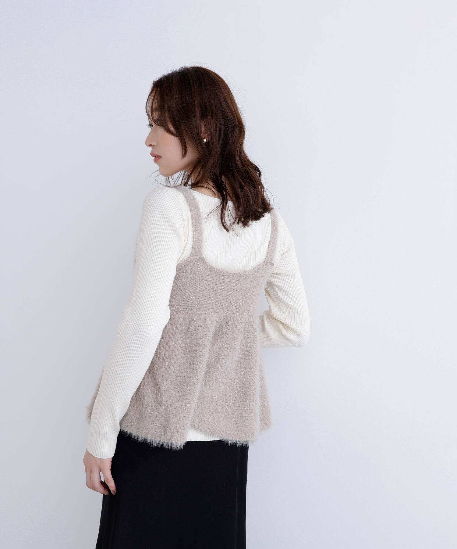  「ヘアリーペプラムキャミセットニット」|ニット・セーター|