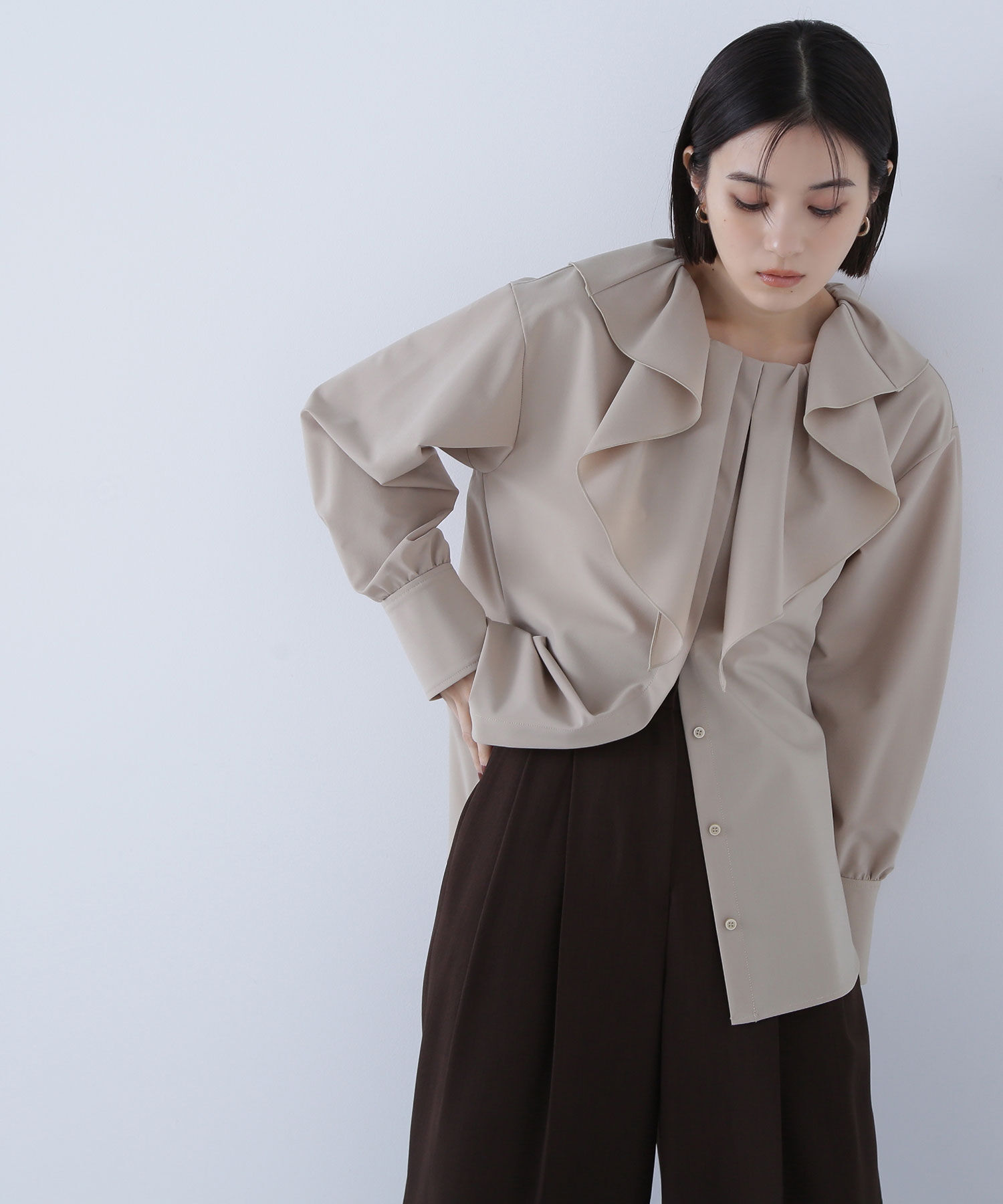  「デザインラッフルブラウス」|シャツ・ブラウス|