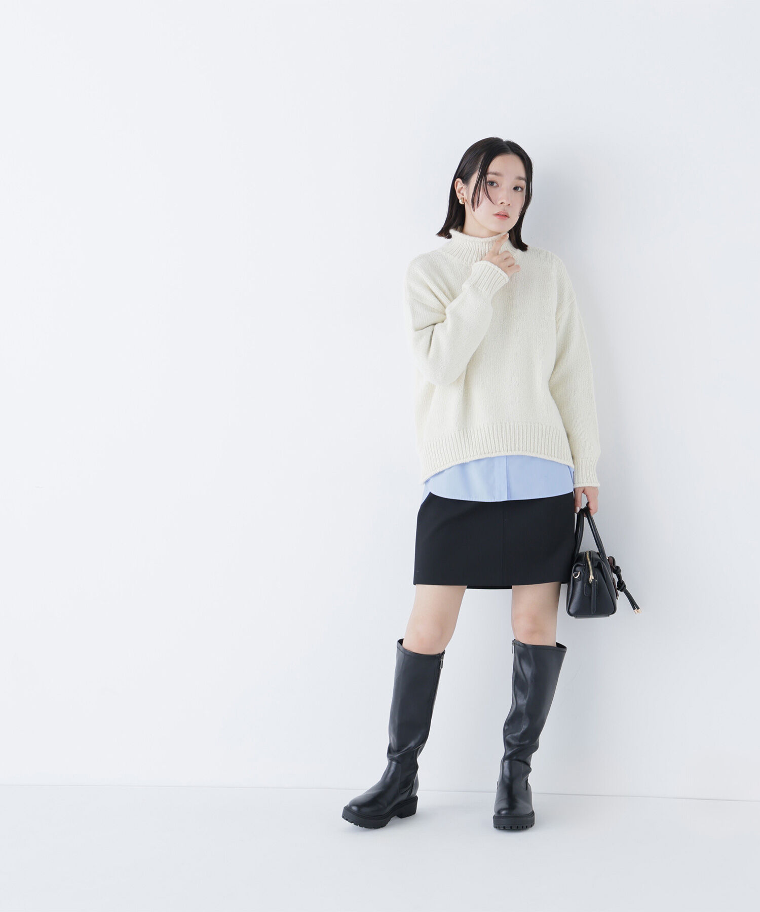  「ロールネックニットブルオーバー」|ニット・セーター|