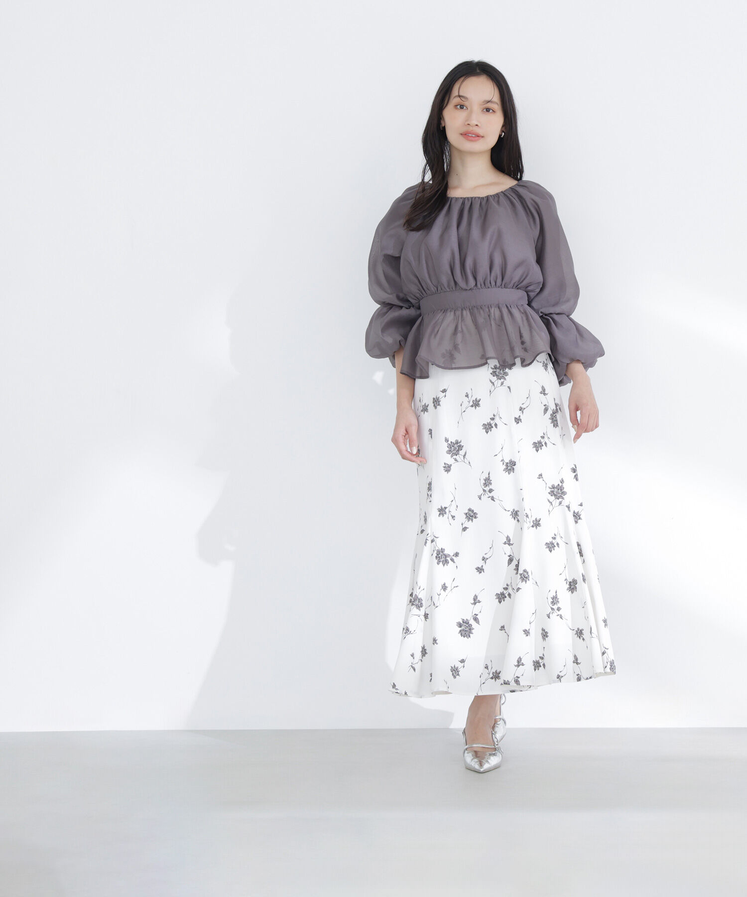  「シアーギャザーペプラムブラウス」|シャツ・ブラウス|