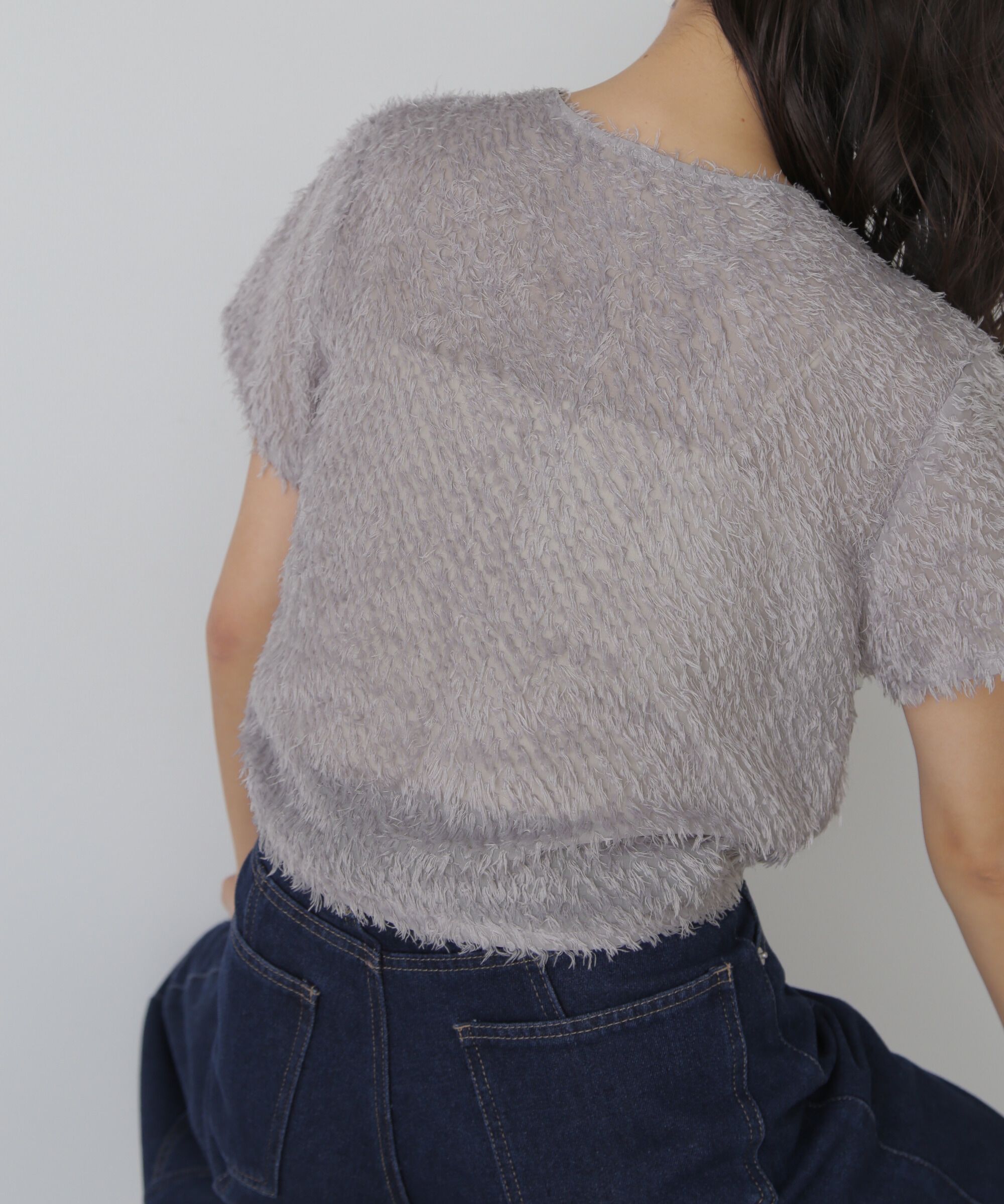  「フロントボタンカットジャガードブラウス」|シャツ・ブラウス|