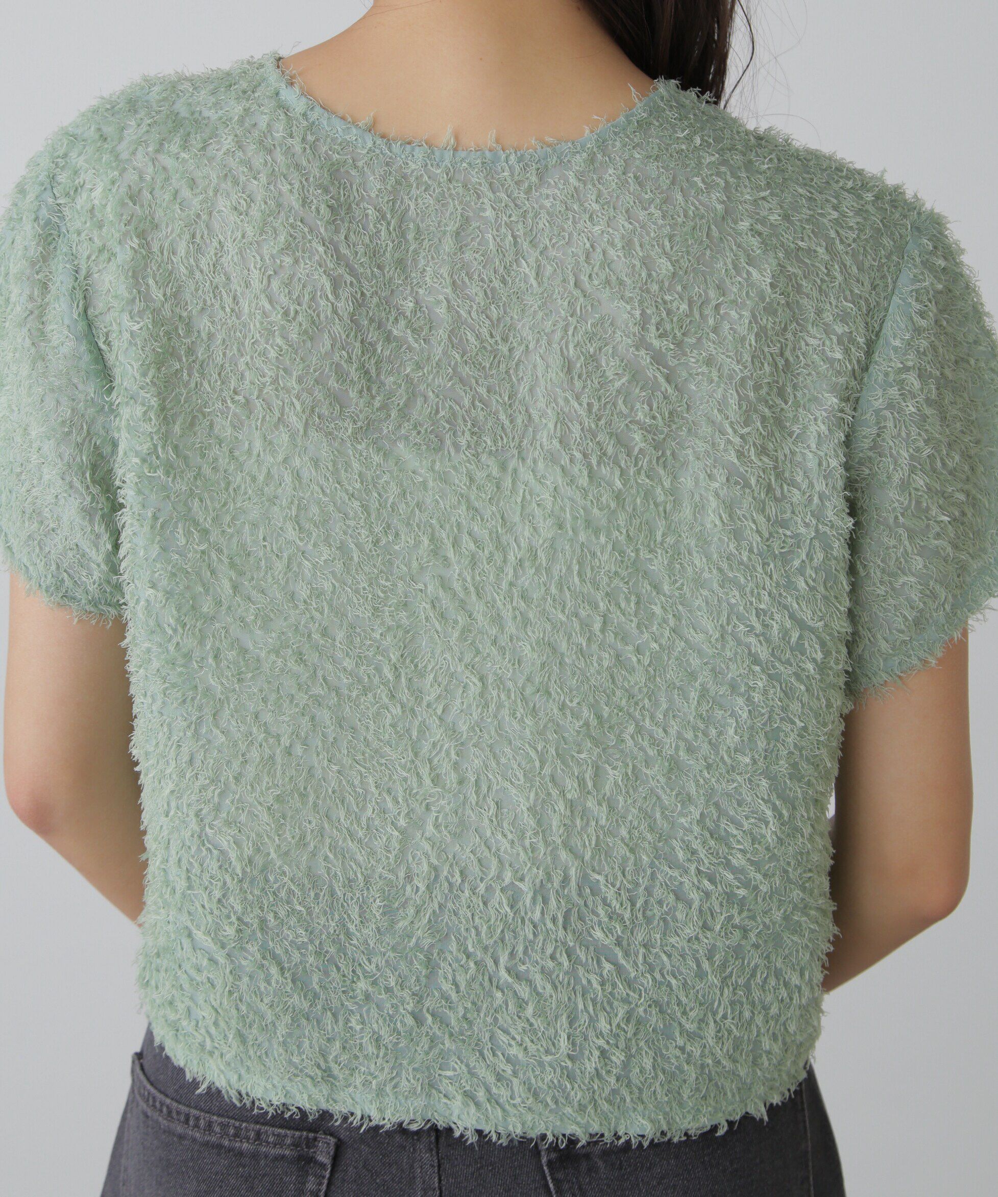  「フロントボタンカットジャガードブラウス」|シャツ・ブラウス|