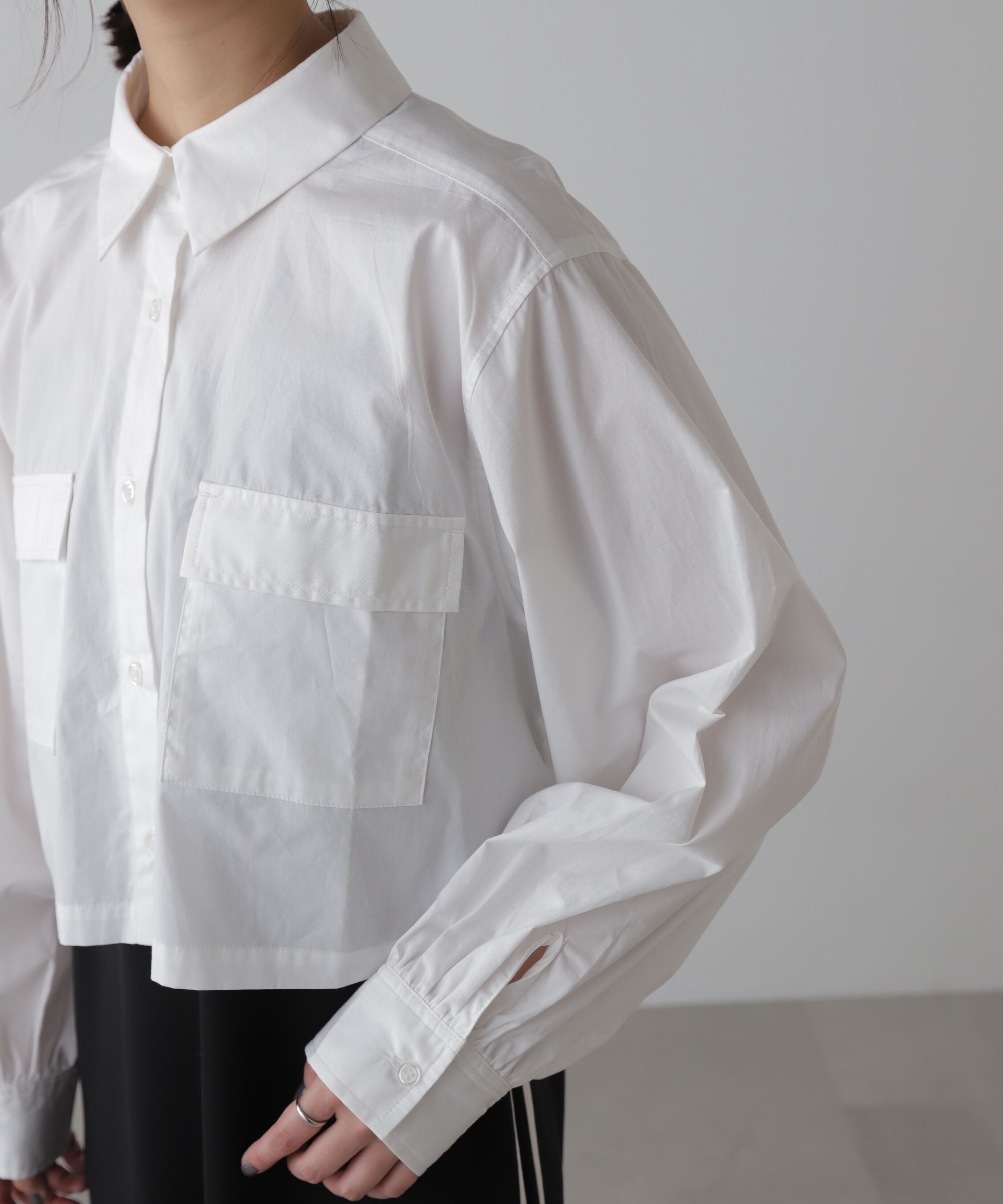  「ビッグポケットショート丈シャツ」|シャツ・ブラウス|