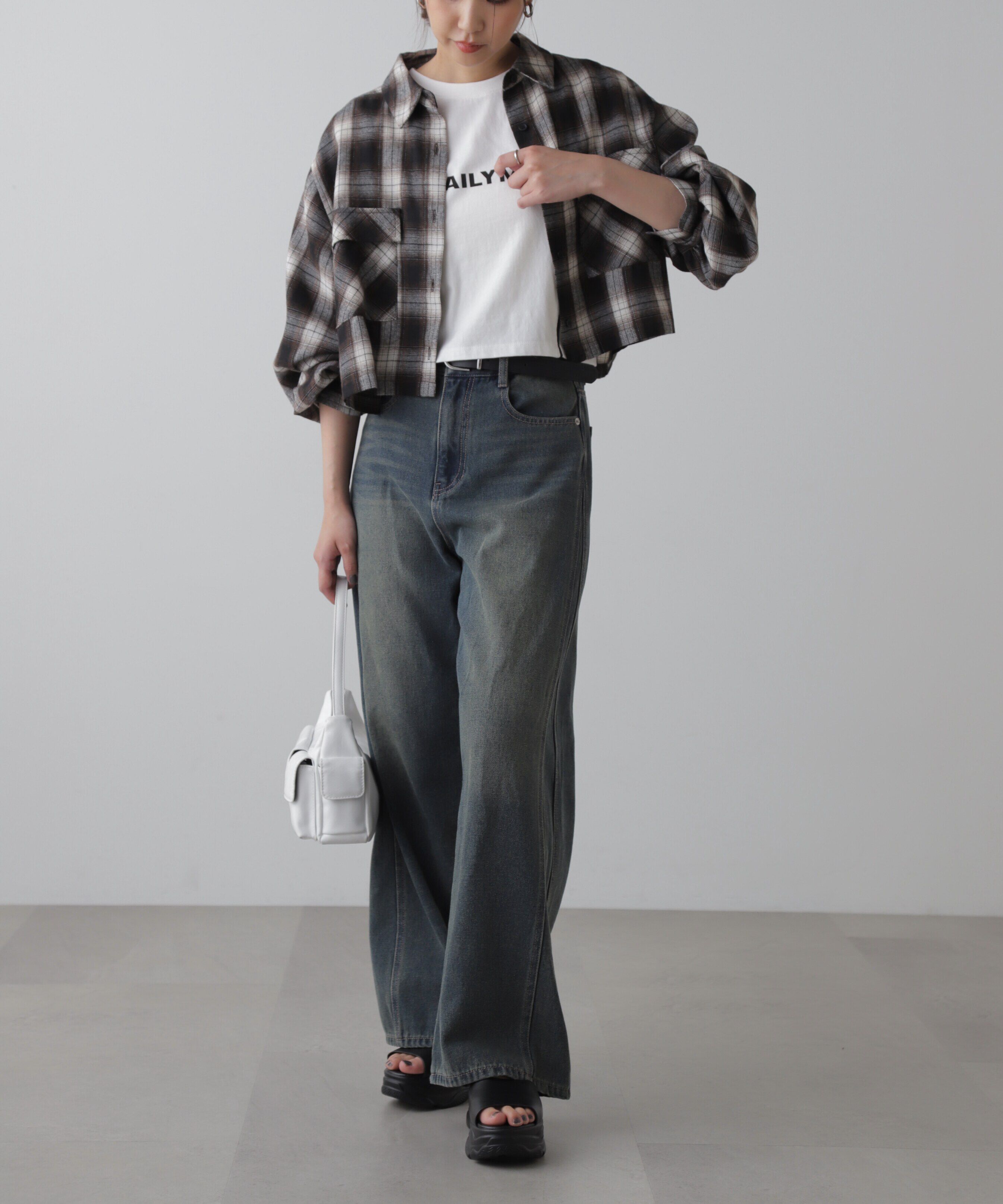  「ビッグポケットショート丈シャツ」|シャツ・ブラウス|