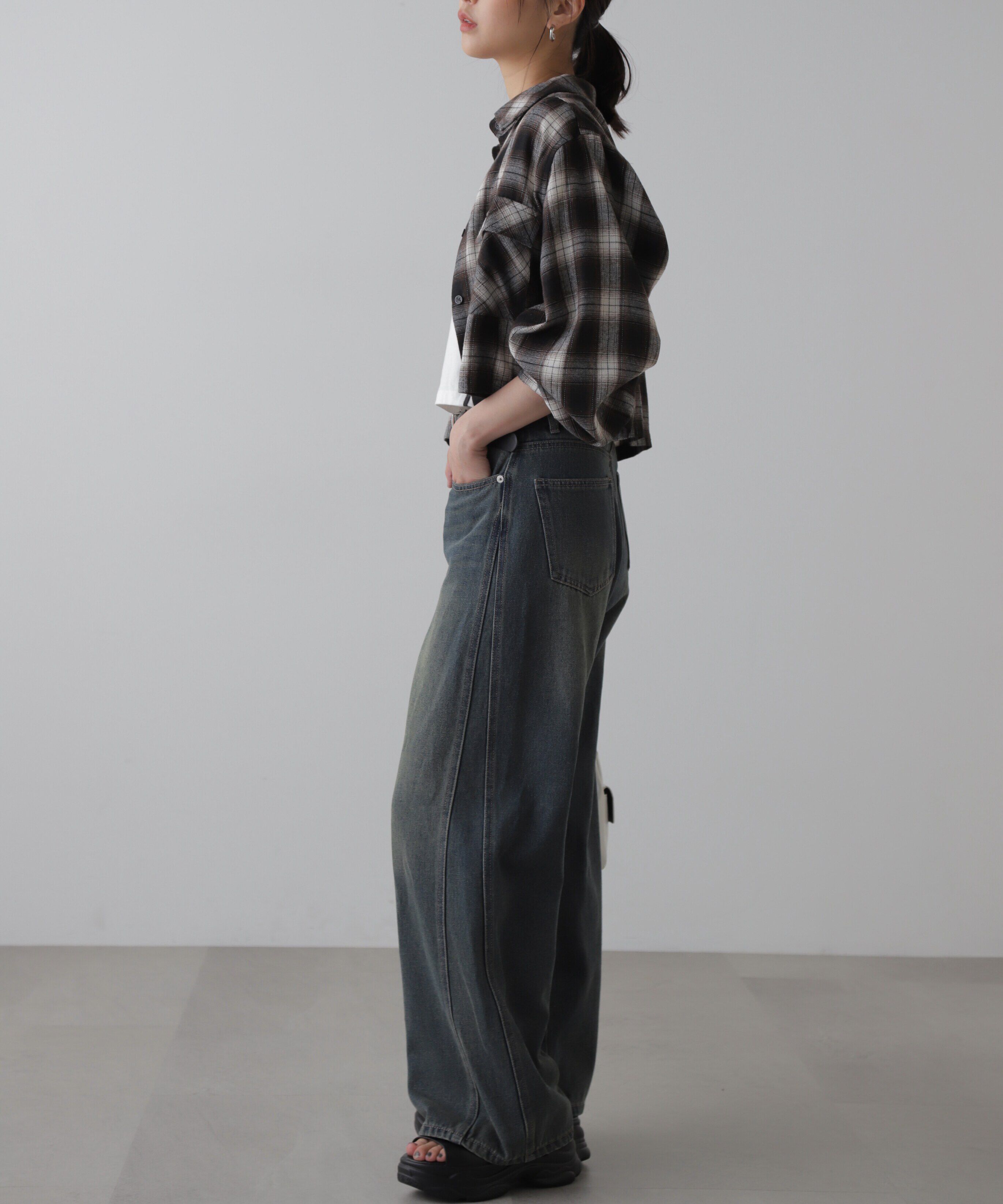  「ビッグポケットショート丈シャツ」|シャツ・ブラウス|