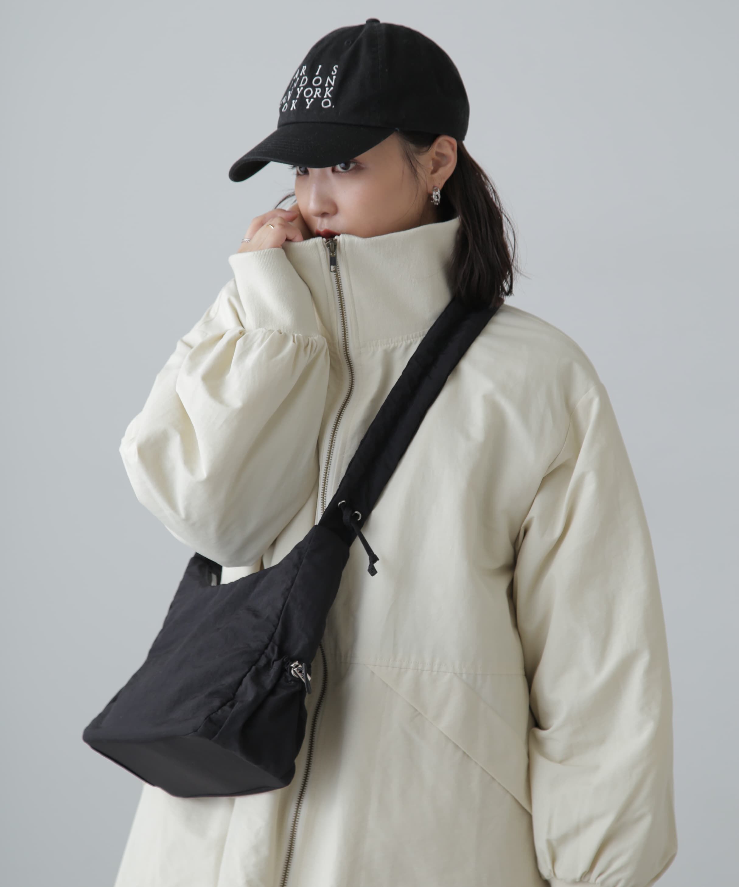  「リブスタンドロングコート」|その他|オフホワイト