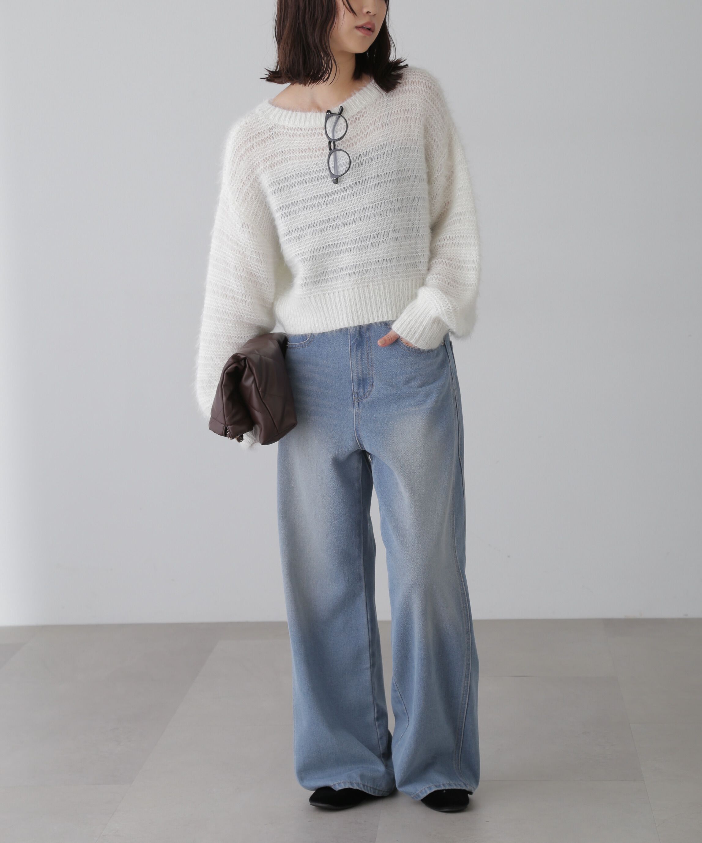  「ラメフェザーモヘヤライクニット」|ニット・セーター|