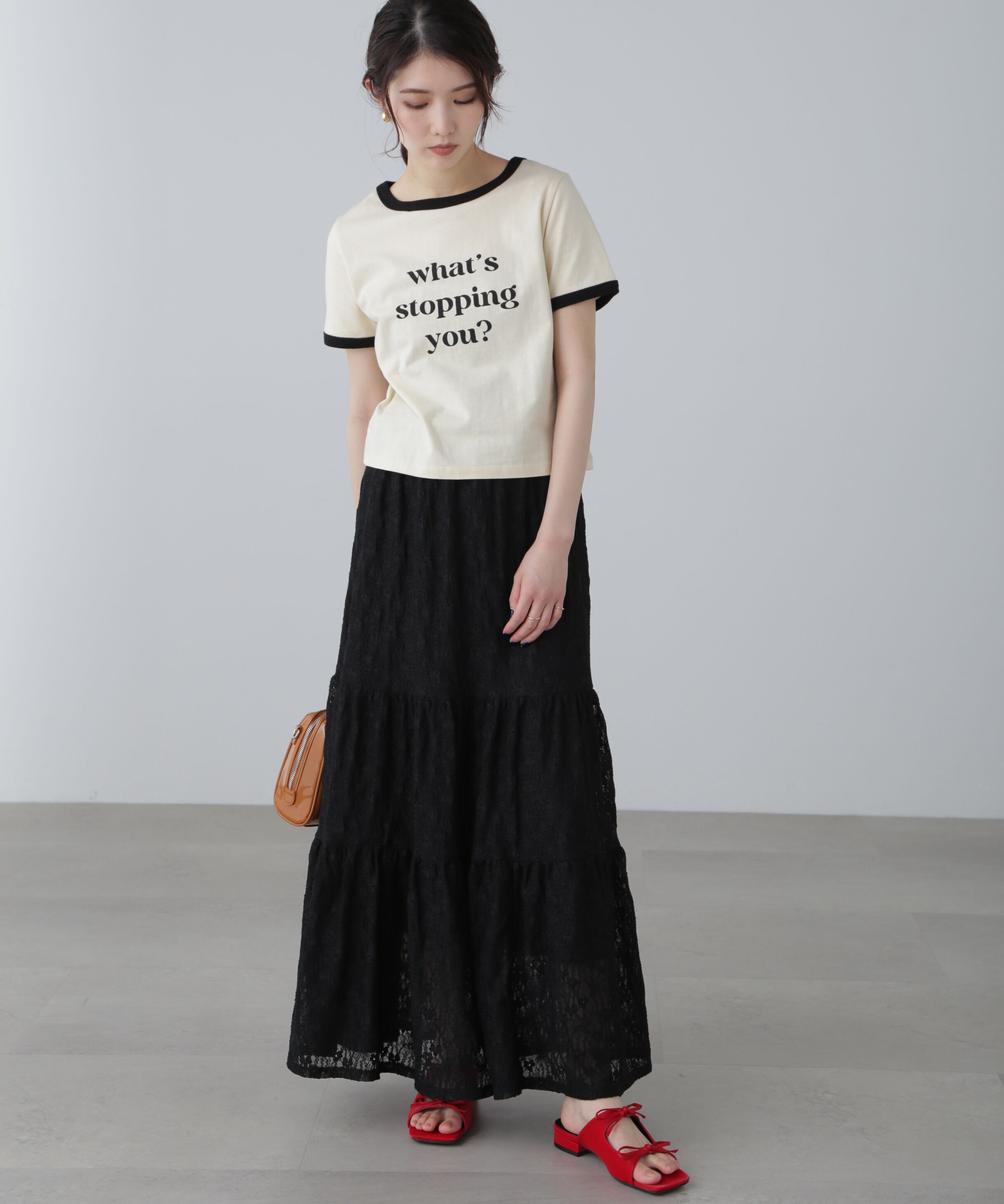  「レースティアードフレアスカート」|スカート|