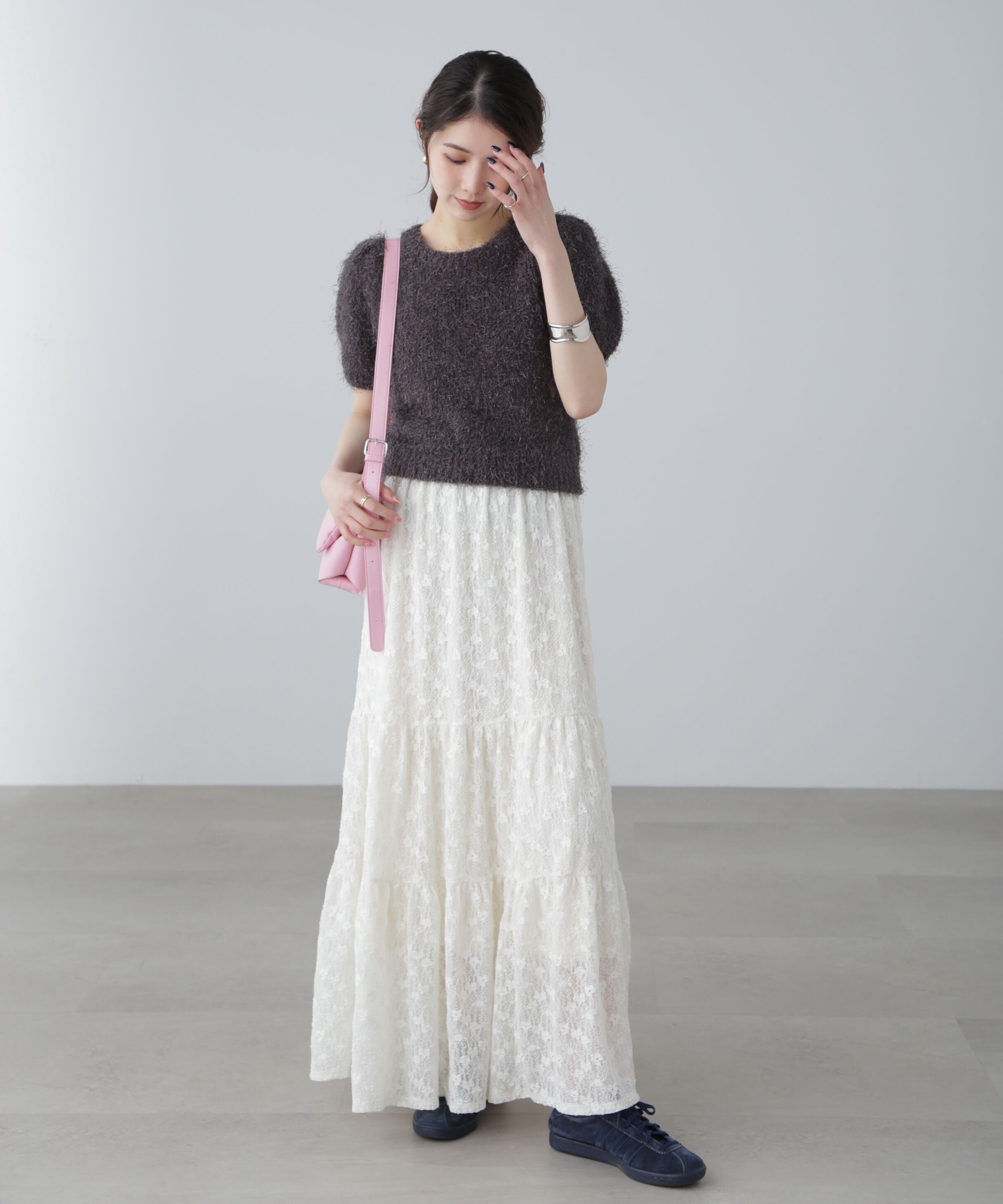  「レースティアードフレアスカート」|スカート|