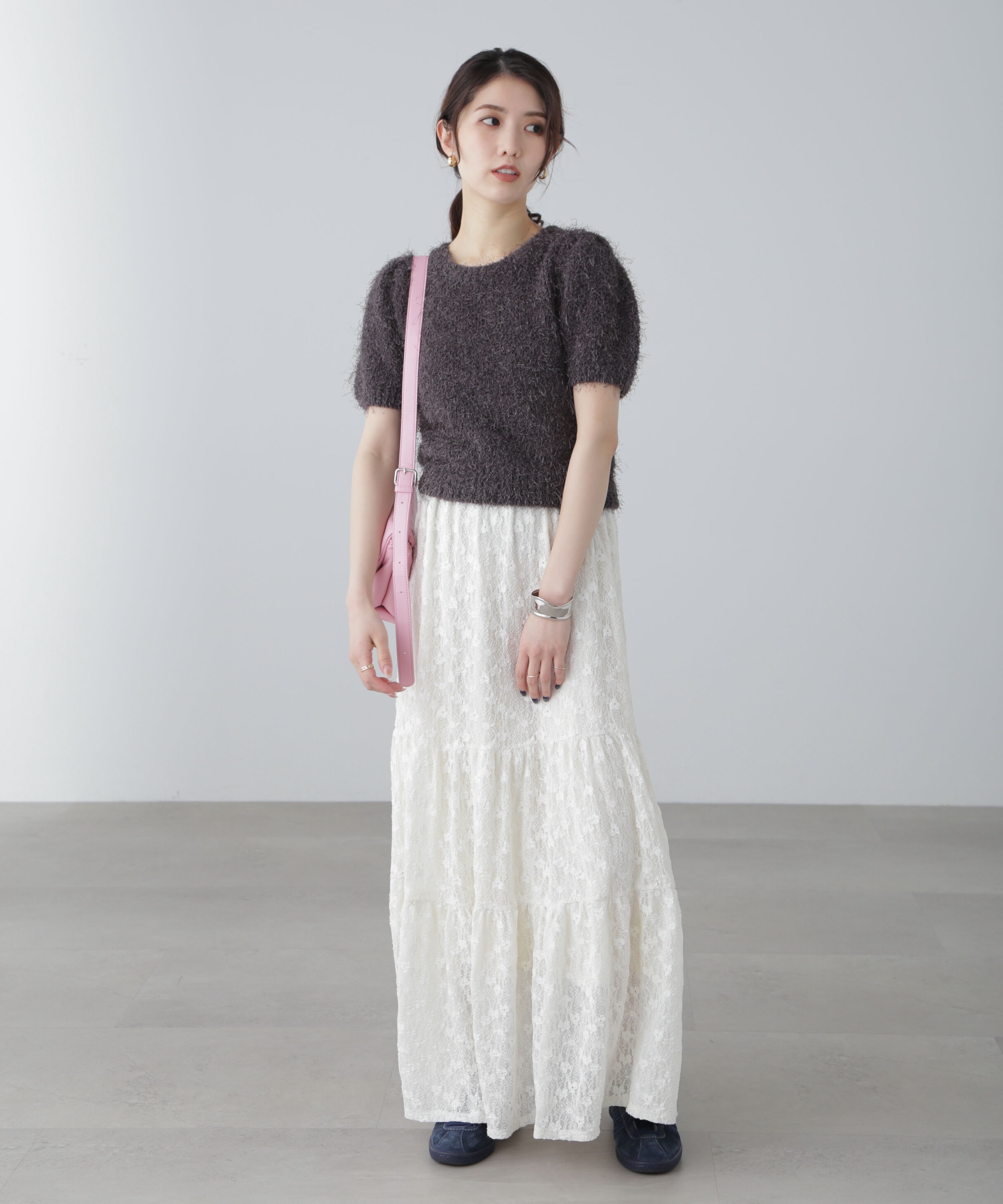  「レースティアードフレアスカート」|スカート|