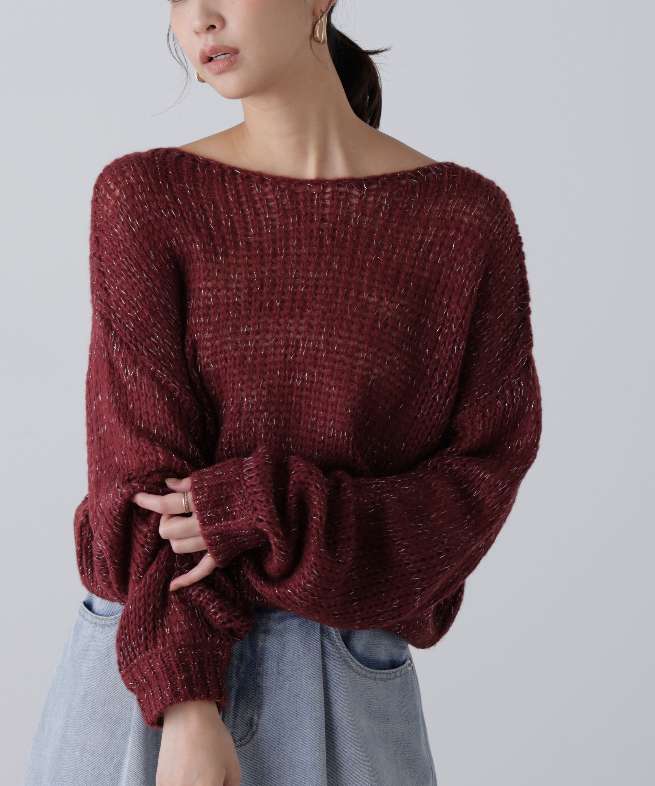  「シアーモヘヤラメニット」|ニット・セーター|