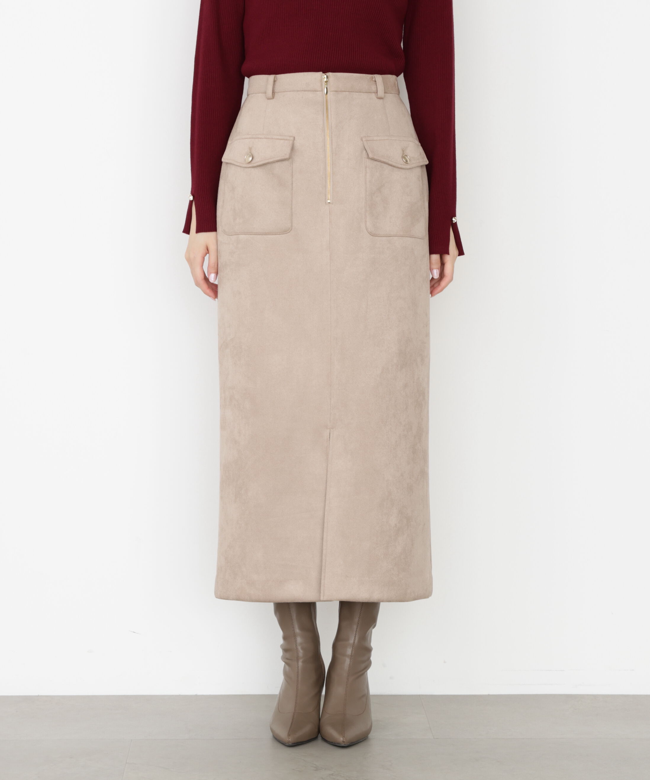 PROPORTION BODY DRESSING「ダンボールフェイクスエードタイトスカート 25AW」|スカート|