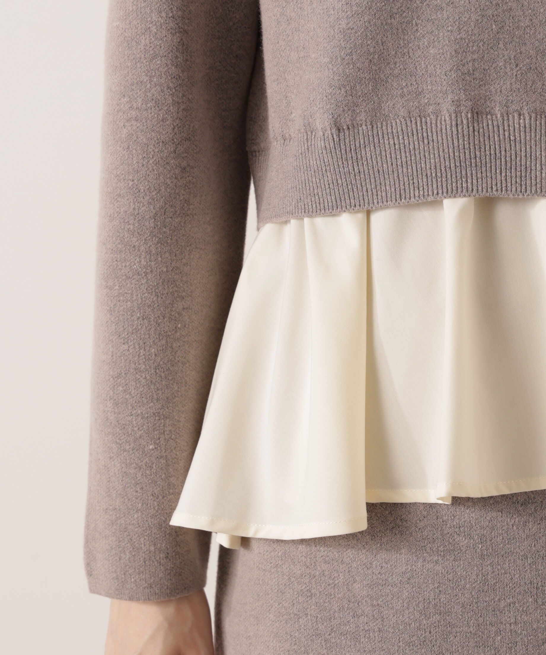 PROPORTION BODY DRESSING「＜ウォッシャブル＞ランダムヘムペプラムニットSETUP 25AW」|ワンピース|