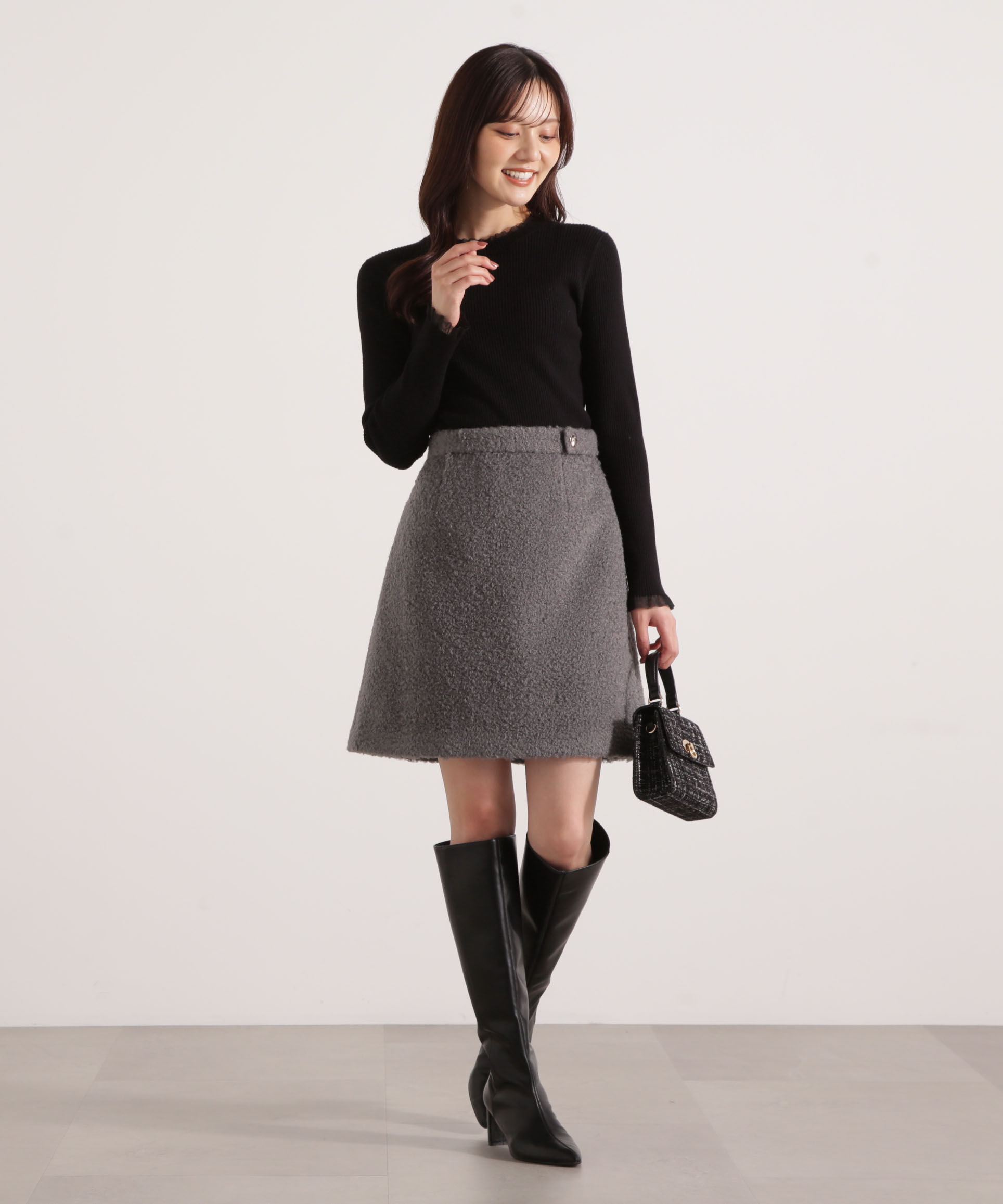 PROPORTION BODY DRESSING「シャギーミニスカート 25AW」|スカート|