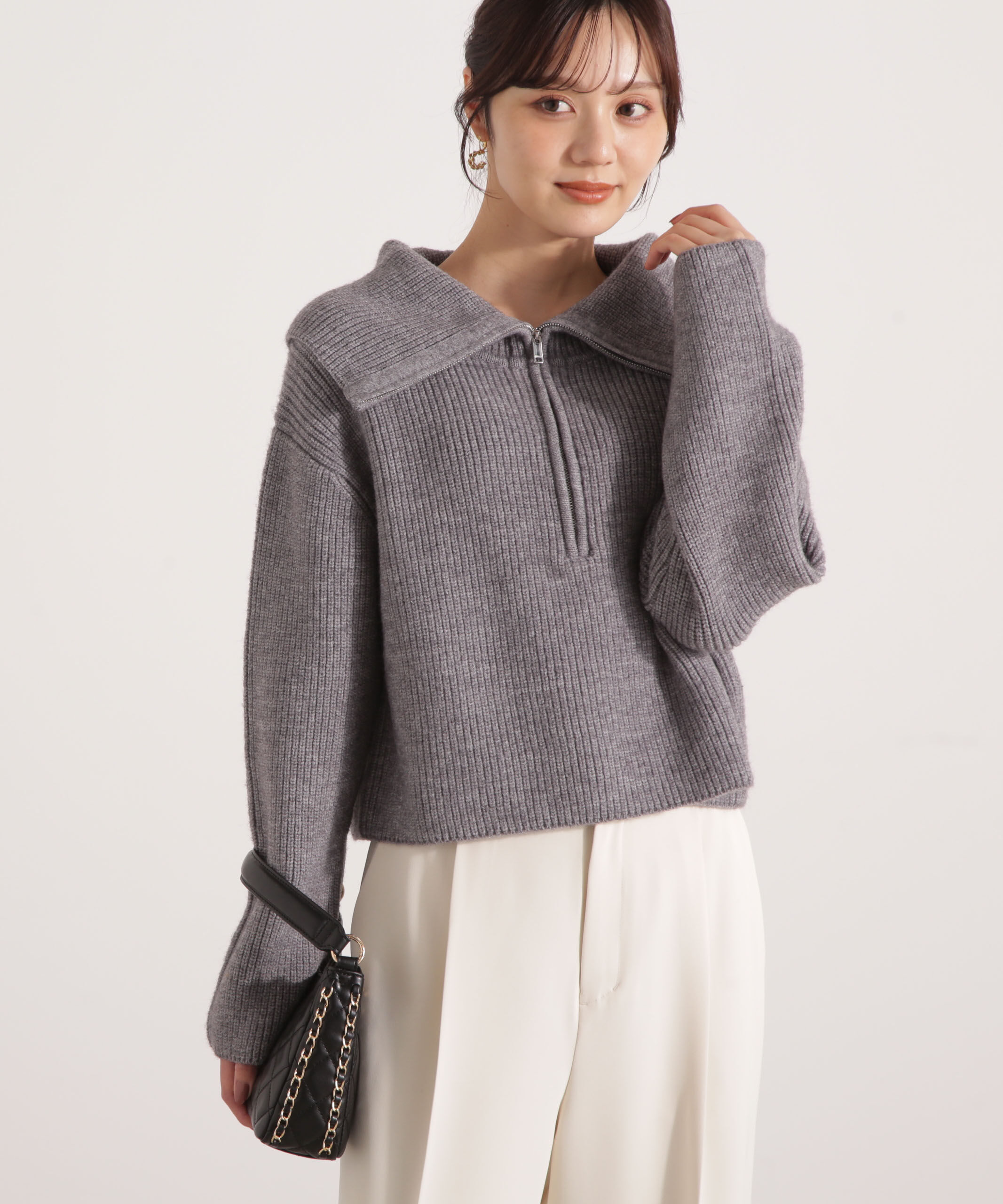 PROPORTION BODY DRESSING「ビッグカラー畔ニット 25AW」|ニット・セーター|