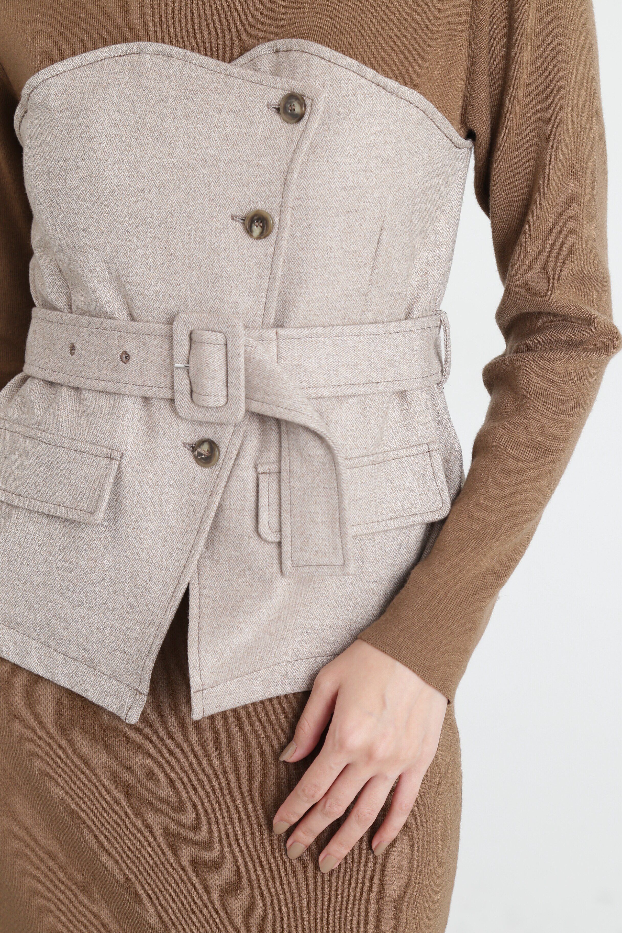  「◆ヘリンボンコンビニットプルオーバー」|ニット・セーター|