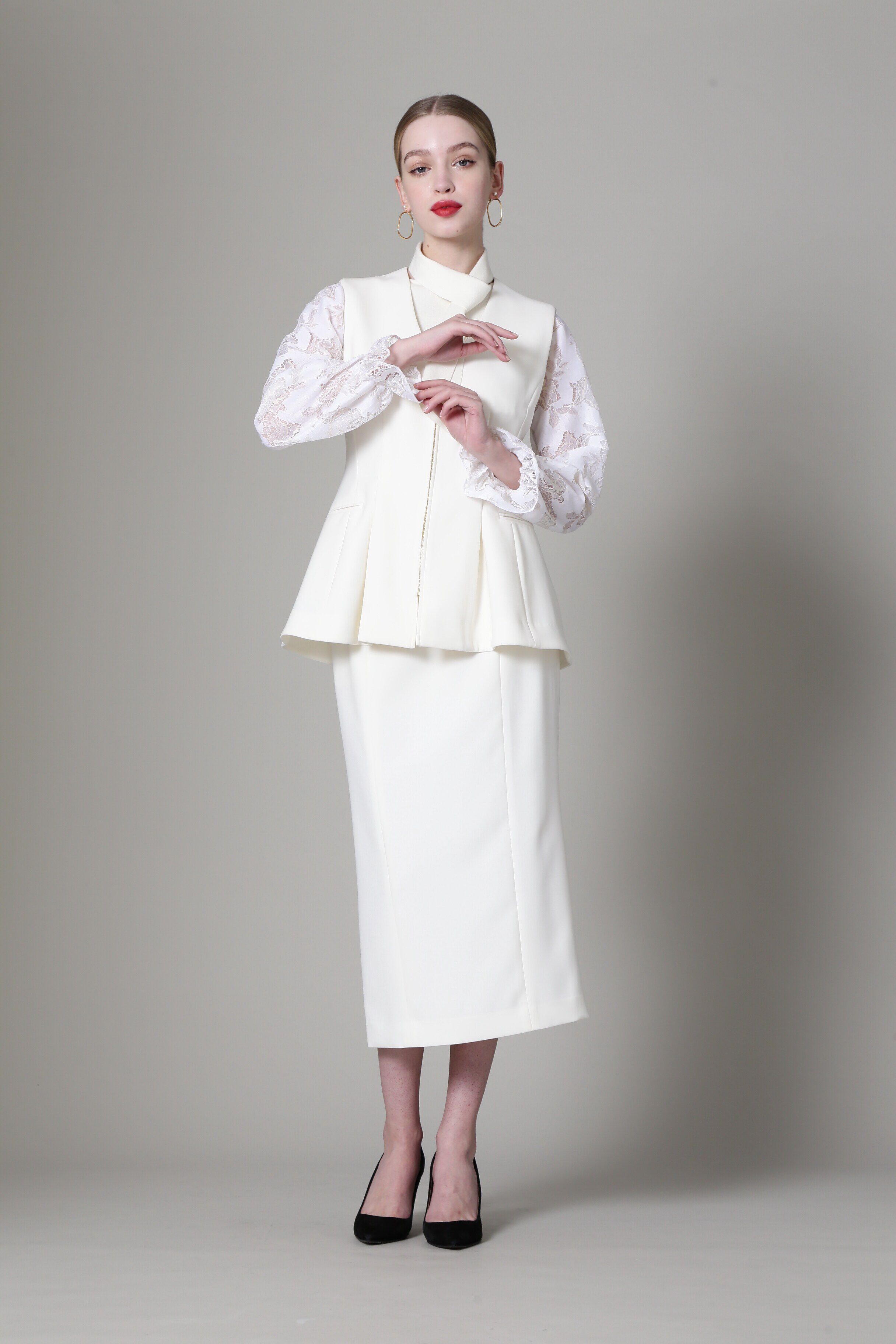  「◆レースコンビニットプルオーバー」|ニット・セーター|