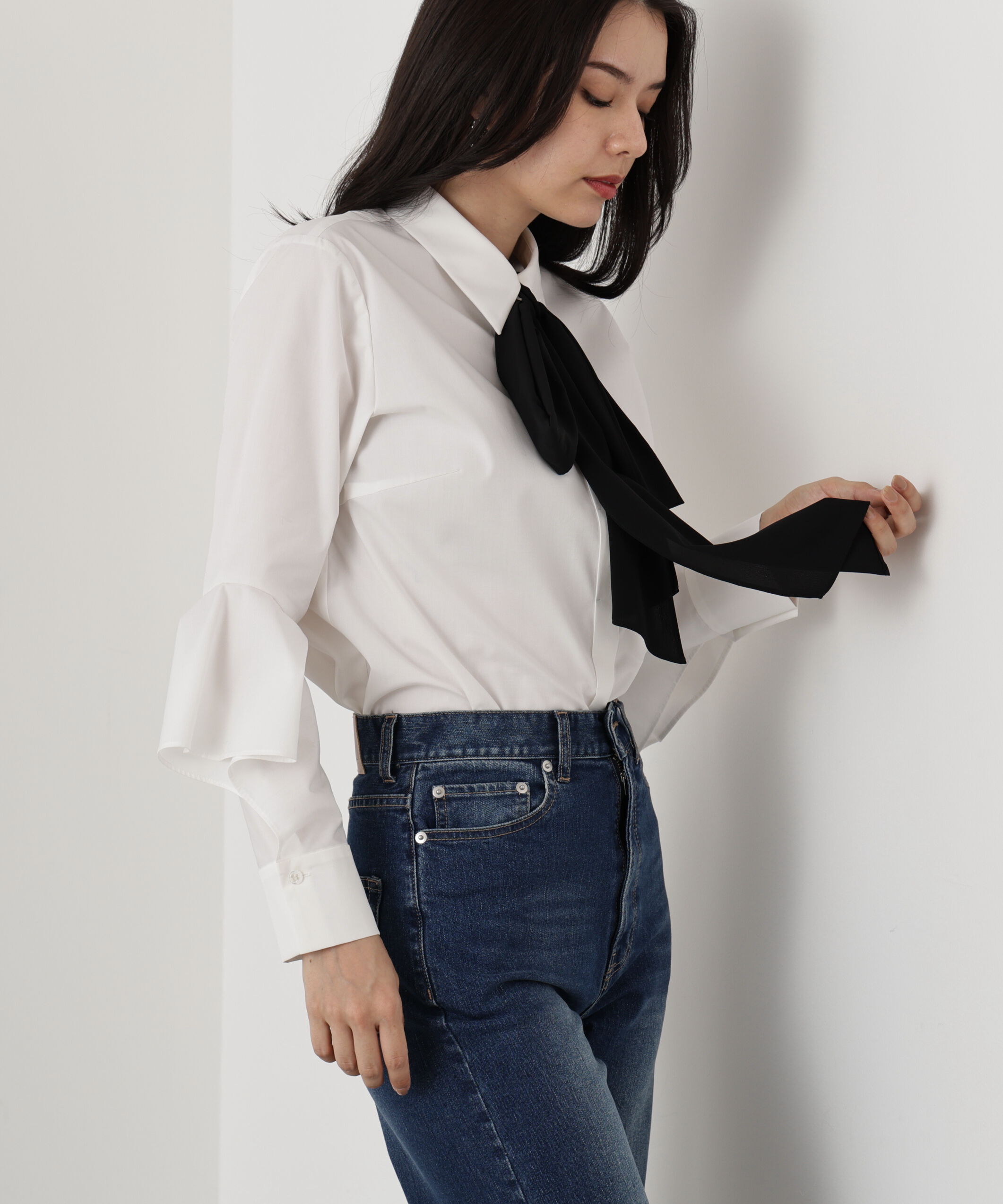  「◆ラッフルスリーブリボンブラウス」|シャツ・ブラウス|