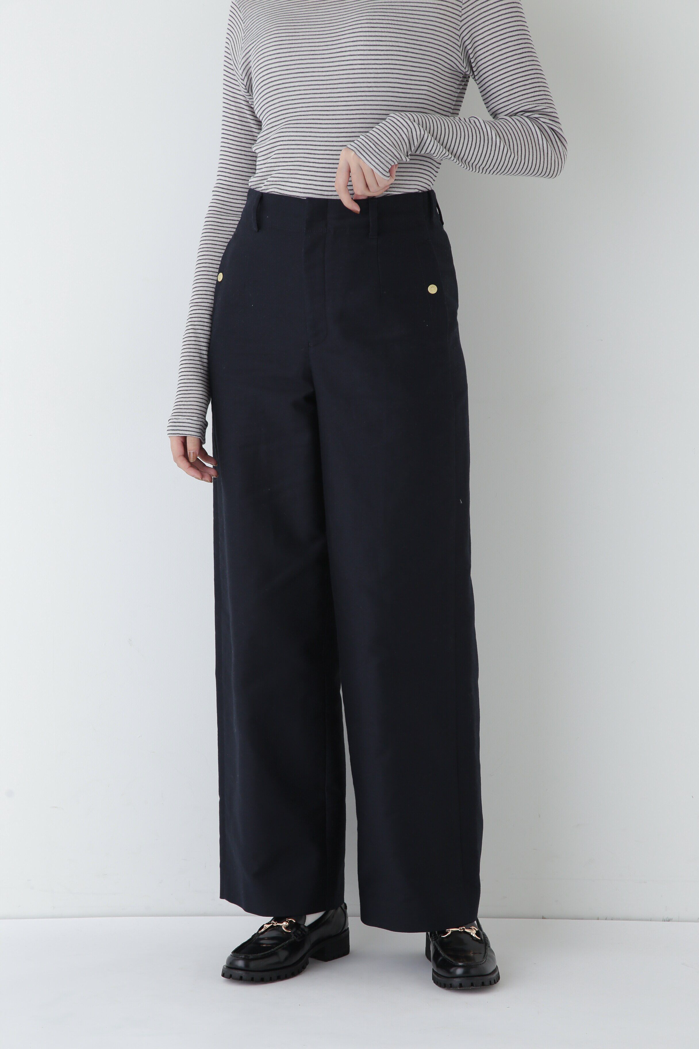  「◆OGライトモールスキンセミワイドパンツ」|その他|ネイビー