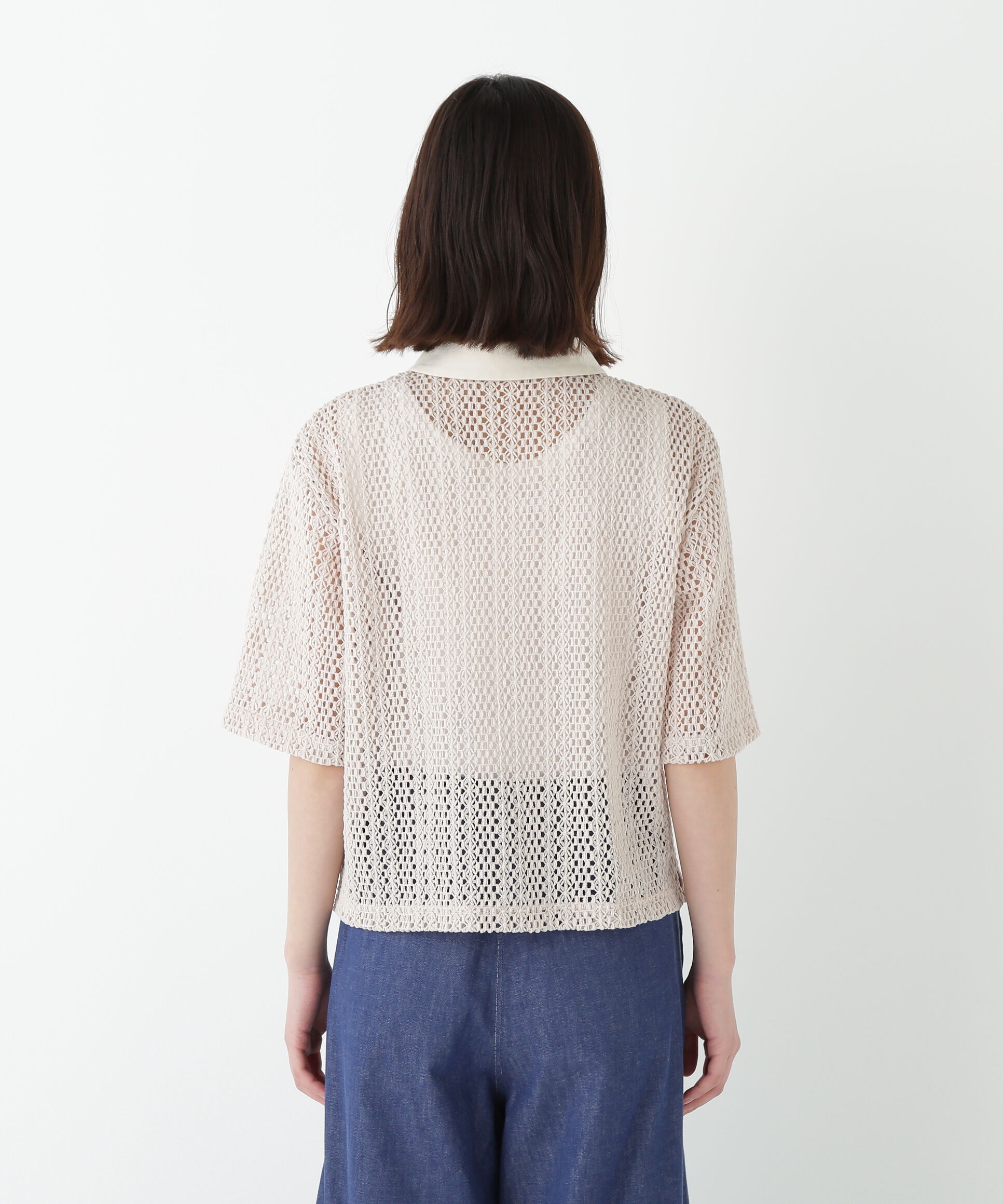  「◆クロッシェレース半袖シャツ」|Tシャツ・カットソー|