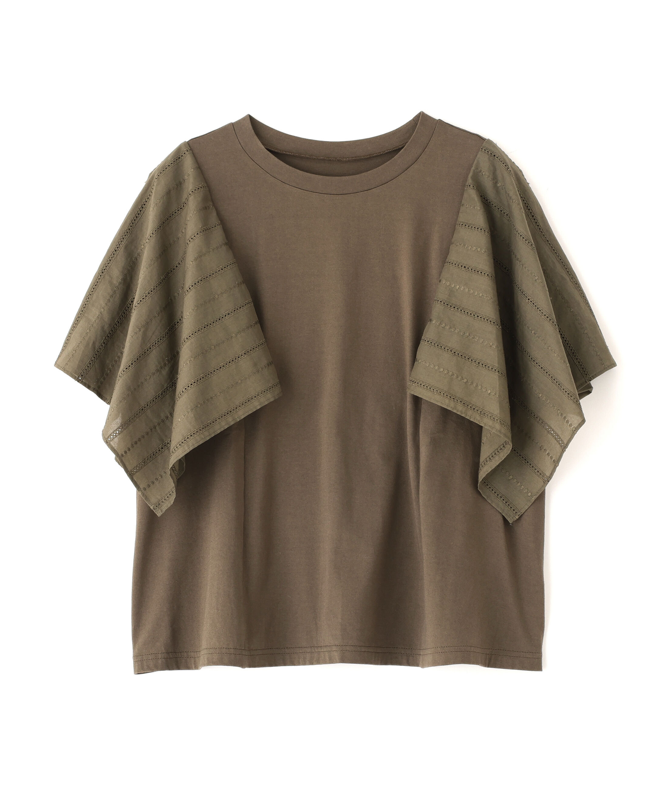  「◆コットンローンレースドッキングプルオーバー」|Tシャツ・カットソー|