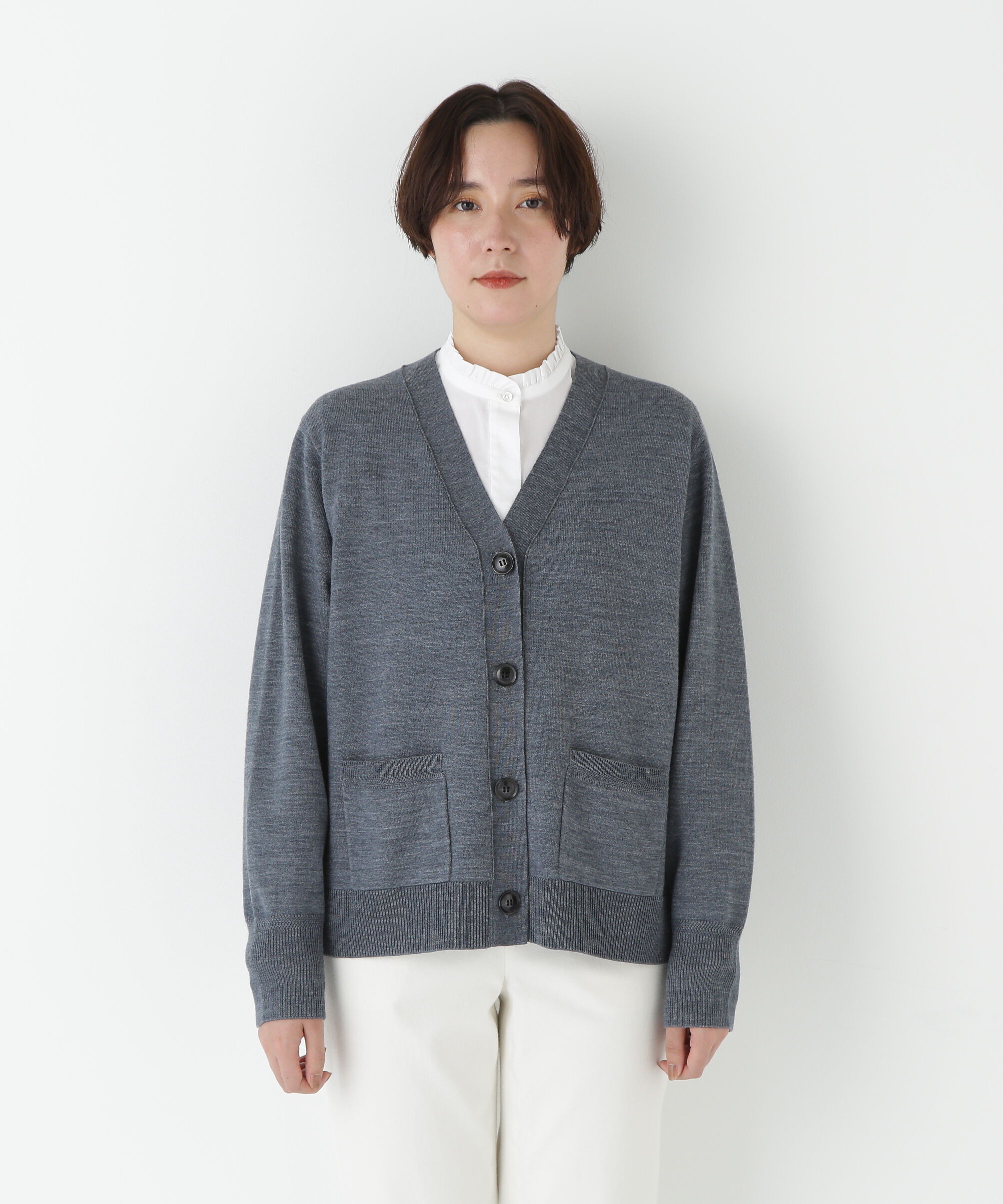  「◆ハイゲージプレーティングＶネックカーディガン」|ニット・セーター|