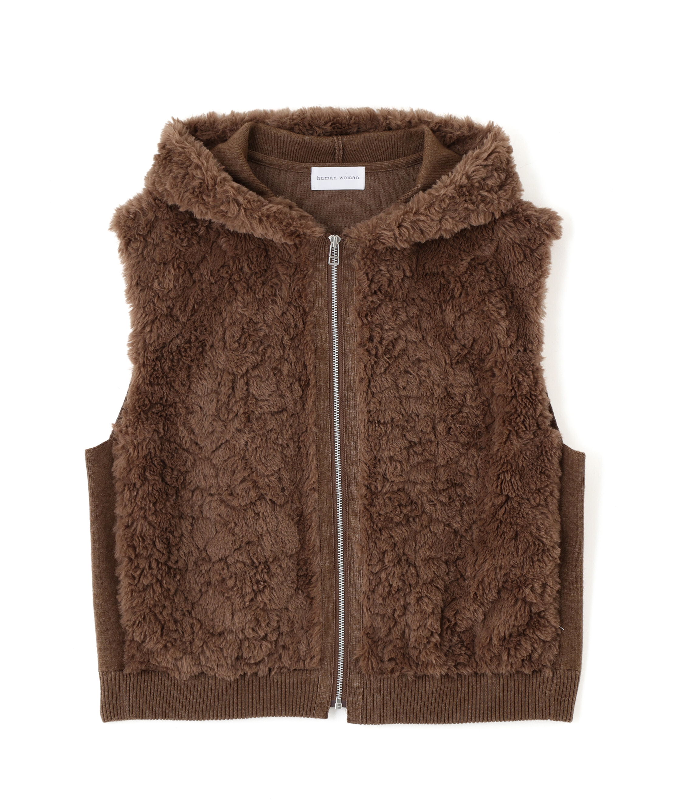  「◆フェイクファージップアップフードベスト」|その他|