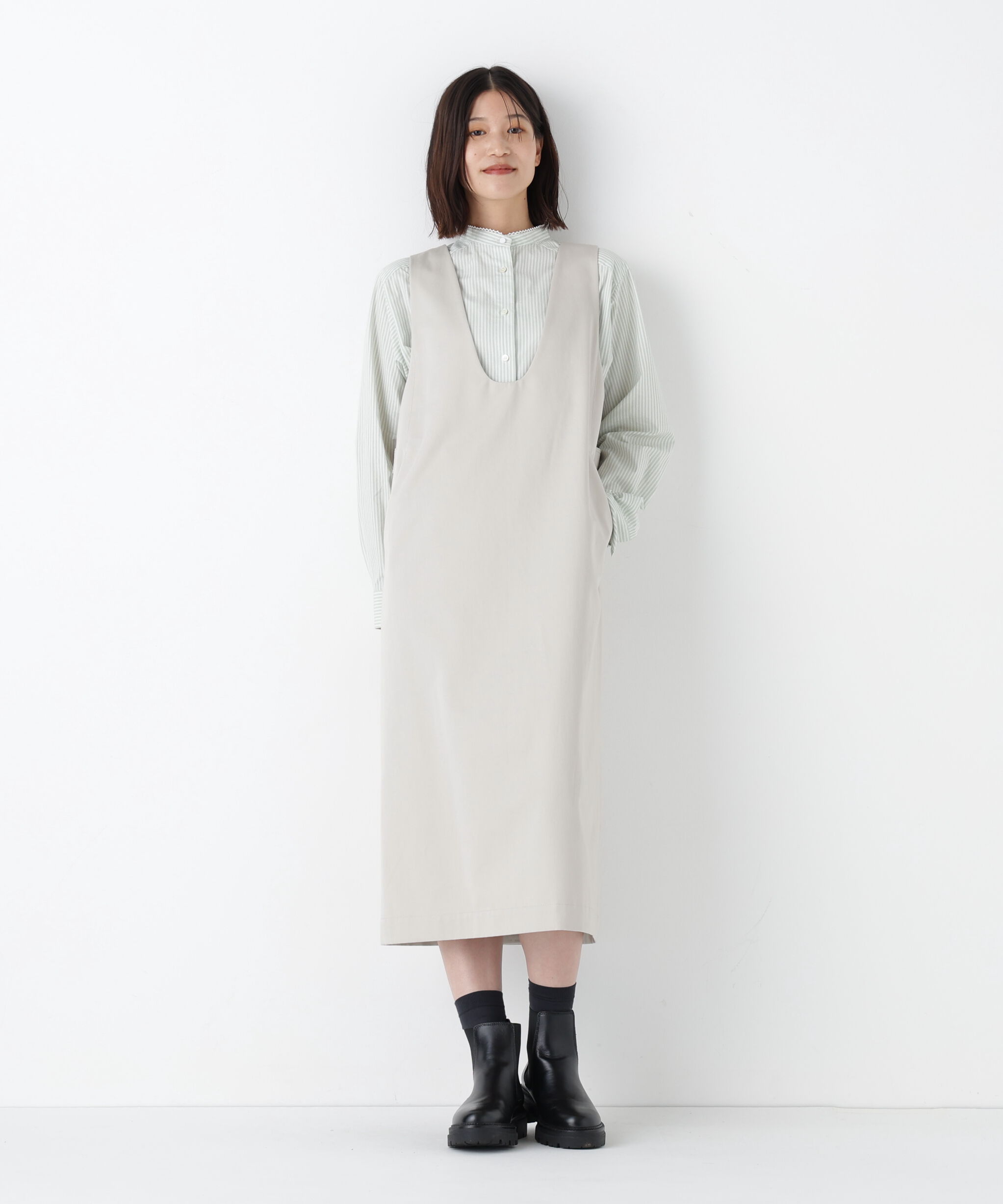  「◆ドビーストライプレースカラーブラウス」|シャツ・ブラウス|