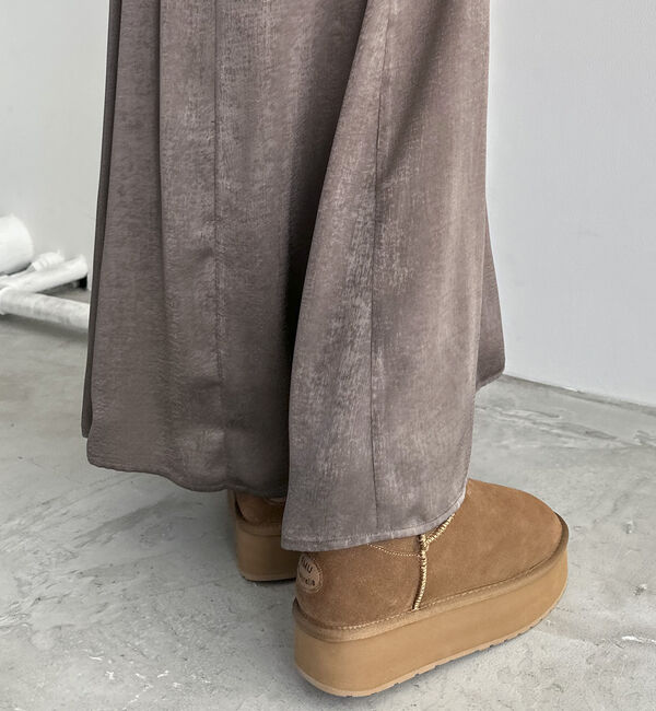 Doux archives「ワッシャーピーチサテンスカート」|スカート|