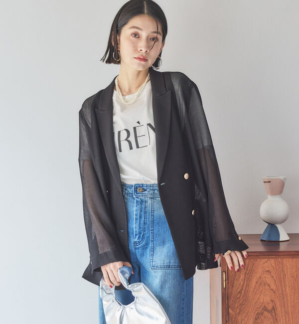 Doux archives「メッシュテーラードダブルジャケット」|テーラードジャケット|