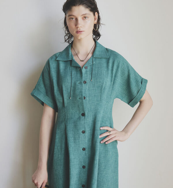 Doux archives「タックフレアシャツワンピース」|ワンピース|