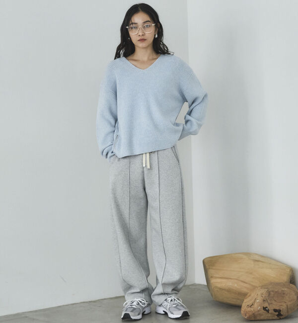 Doux archives「サイドＺＩＰラメＶネックニット」|ニット・セーター|