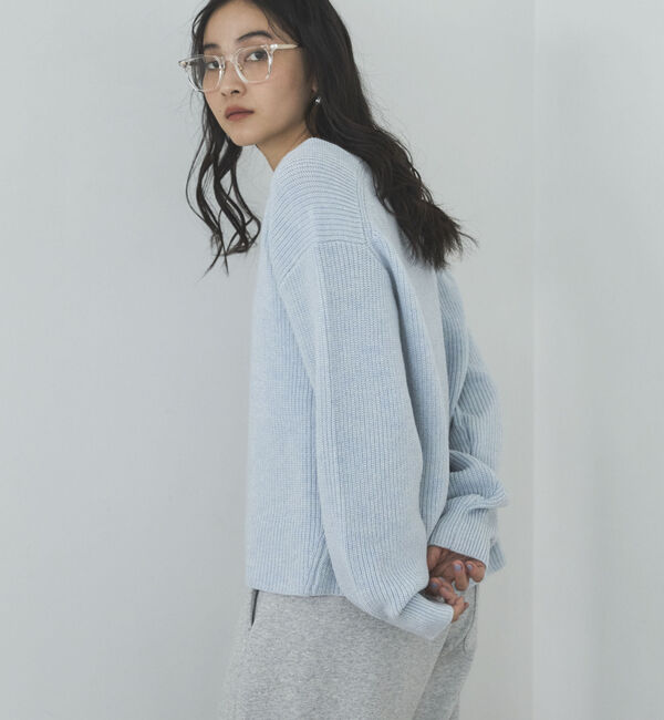 Doux archives「サイドＺＩＰラメＶネックニット」|ニット・セーター|