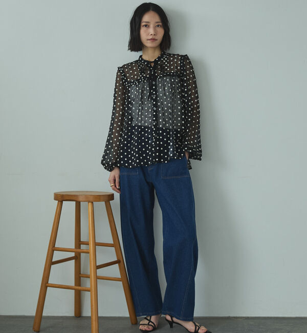 Doux archives「フラワー刺繍シアーブラウス」|シャツ・ブラウス|