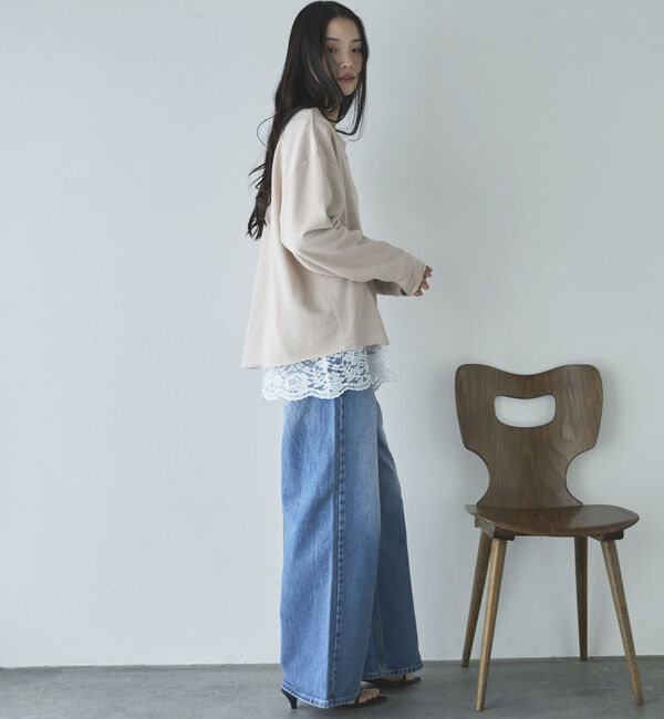 Doux archives「裾スカラップレースロンＴｅｅ」|Tシャツ・カットソー|