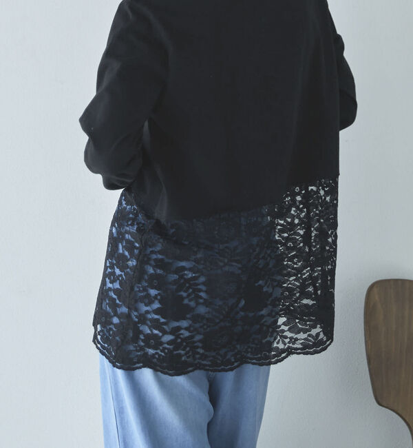 Doux archives「裾スカラップレースロンＴｅｅ」|Tシャツ・カットソー|