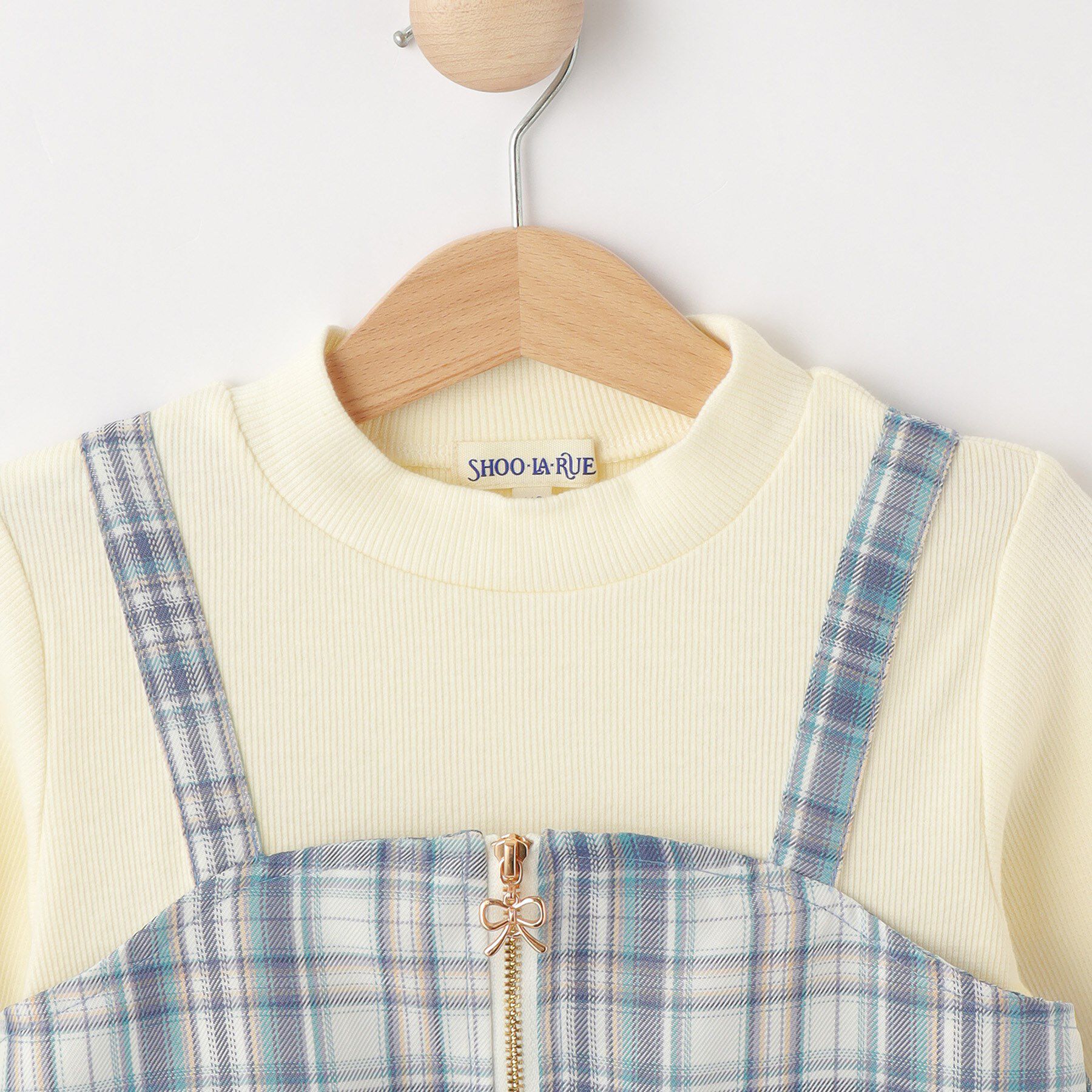 SHOO･LA･RUE「【100-150cm】ジップ使いチェックドッキングワンピース」|ワンピース|