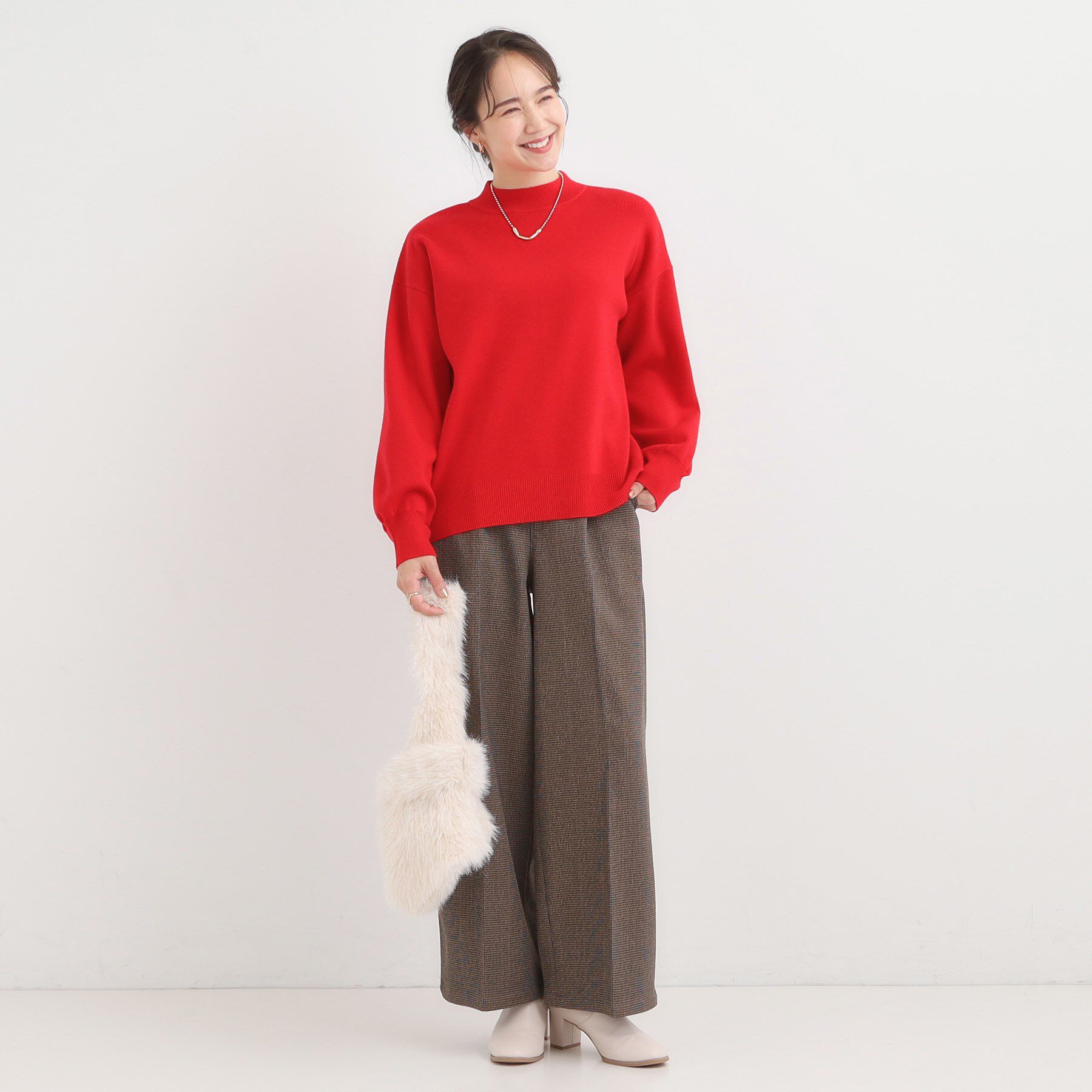 SHOO･LA･RUE「【洗える/毛玉レス】表面がきれいなハイネックバックスリットニット」|ニット・セーター|