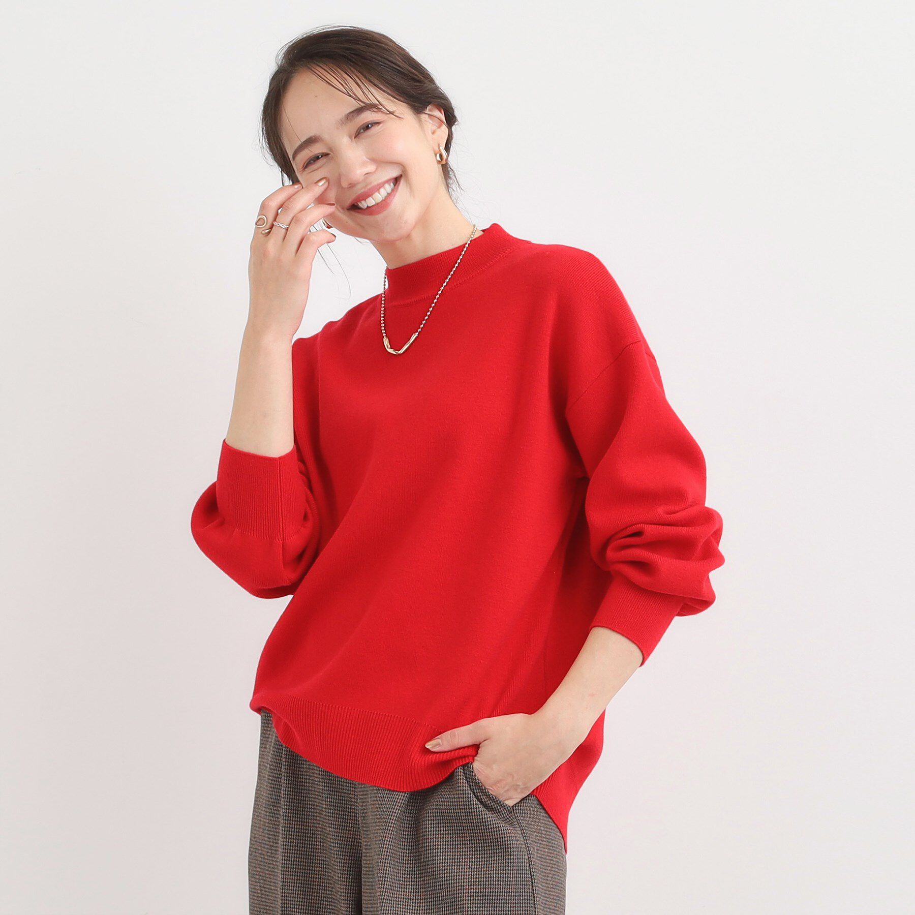 SHOO･LA･RUE「【洗える/毛玉レス】表面がきれいなハイネックバックスリットニット」|ニット・セーター|