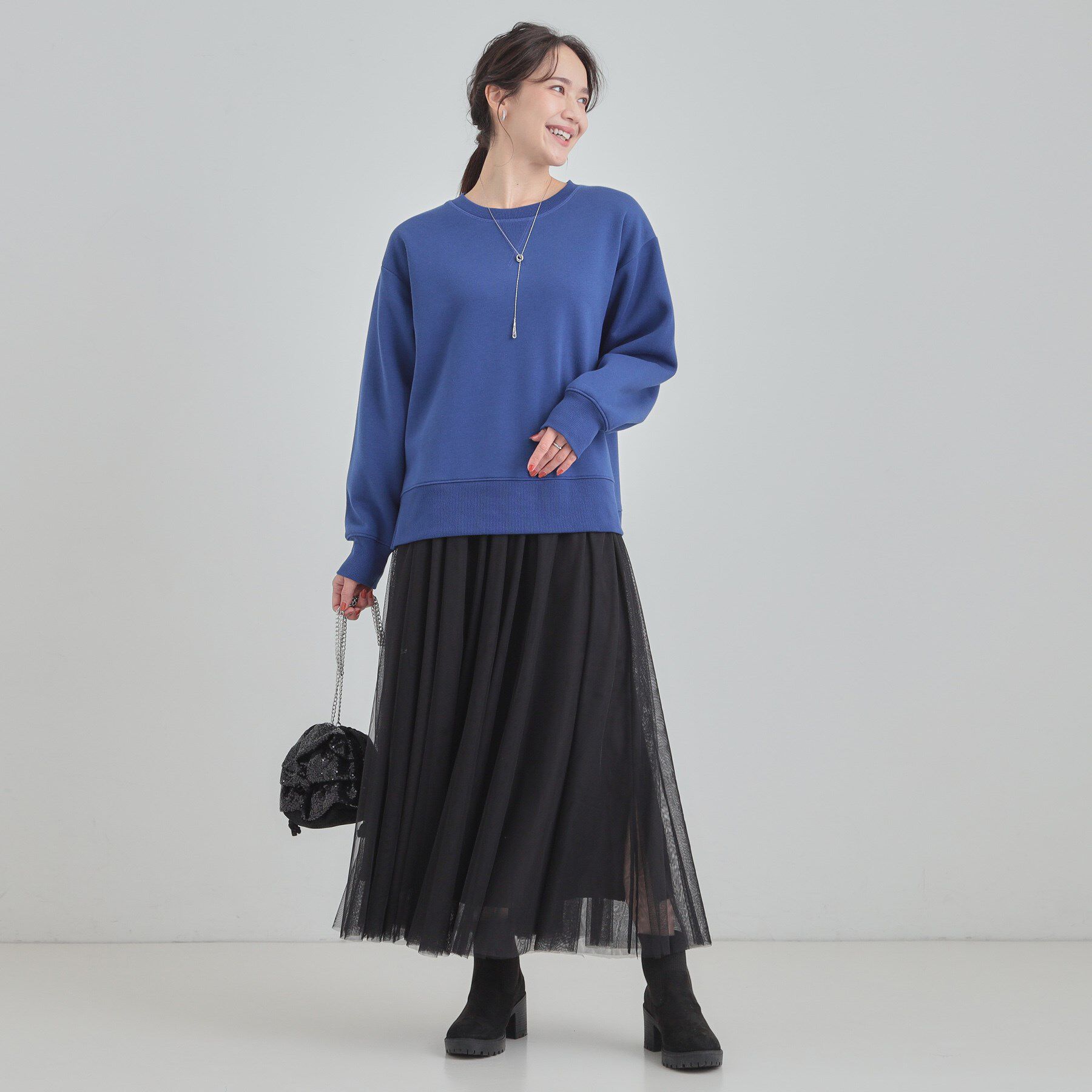 SHOO･LA･RUE「【あったか/S-LL】シンプルだから使いやすい ガゼット付き 裏起毛スウェット」|パーカー|