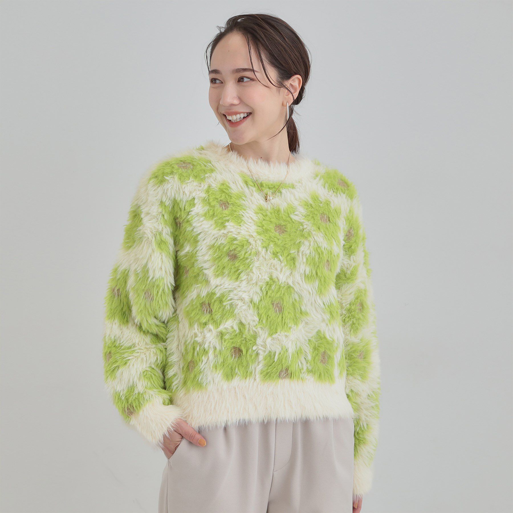 SHOO･LA･RUE「【選べる4柄】ふわふわ ロングフェザーニット」|ニット・セーター|