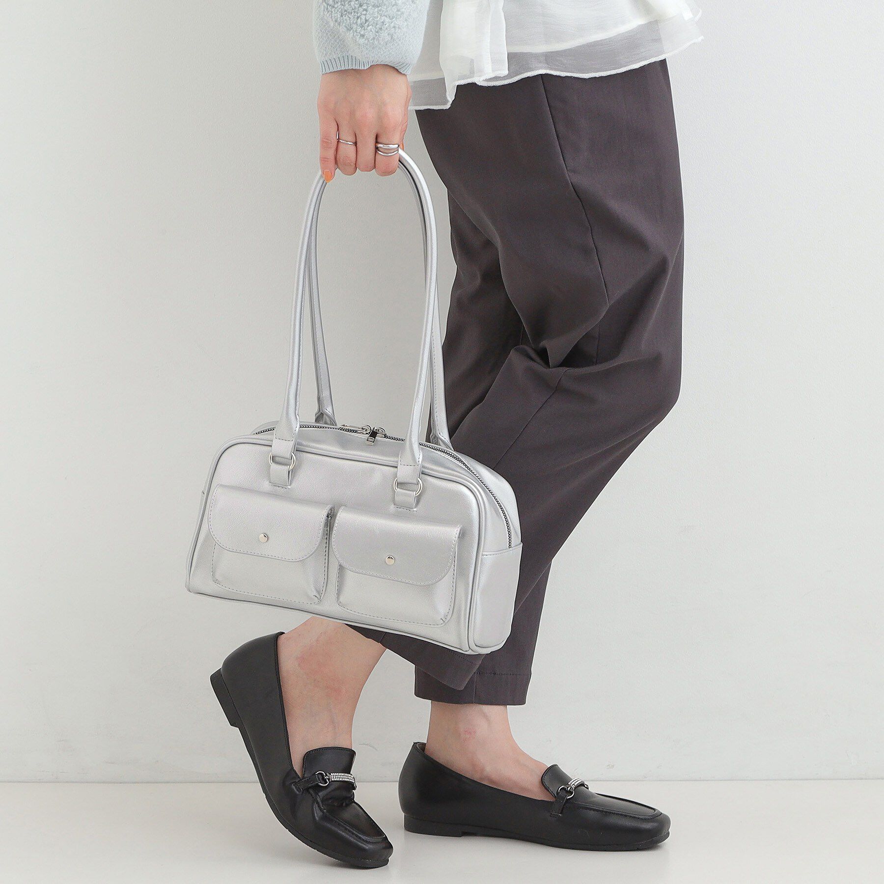 SHOO･LA･RUE「フラップポケット横長ボストンバッグ」|ボストンバッグ|