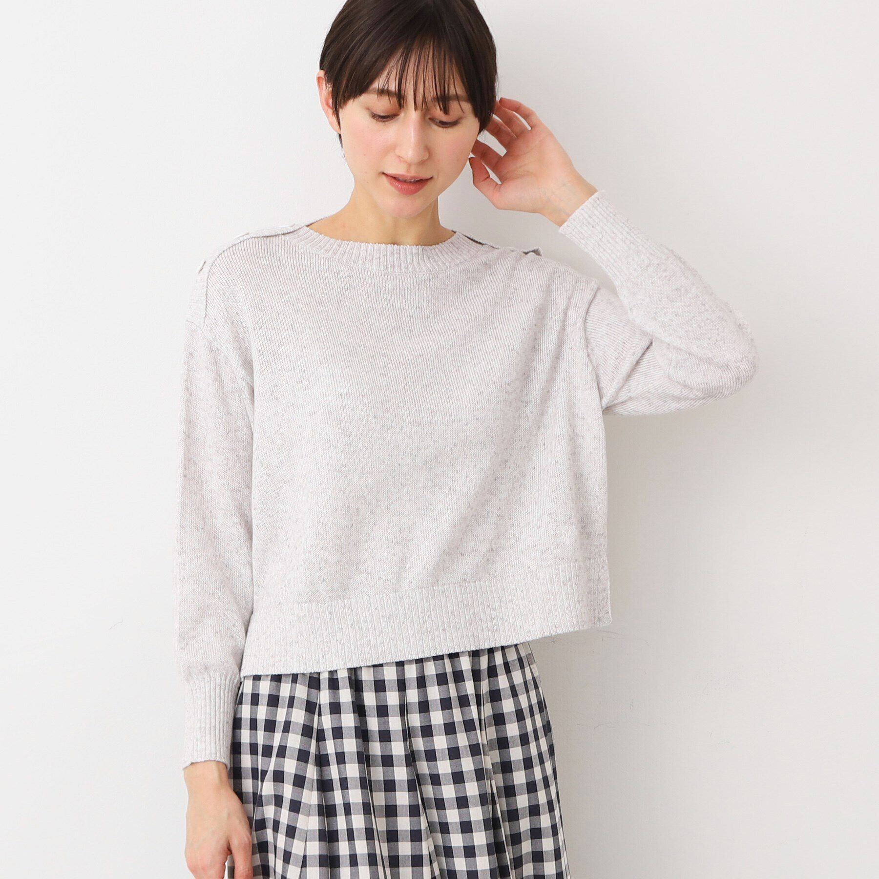 Dessin「【洗える】肩ボタンミックス糸ニット（S～L)」|ニット・セーター|