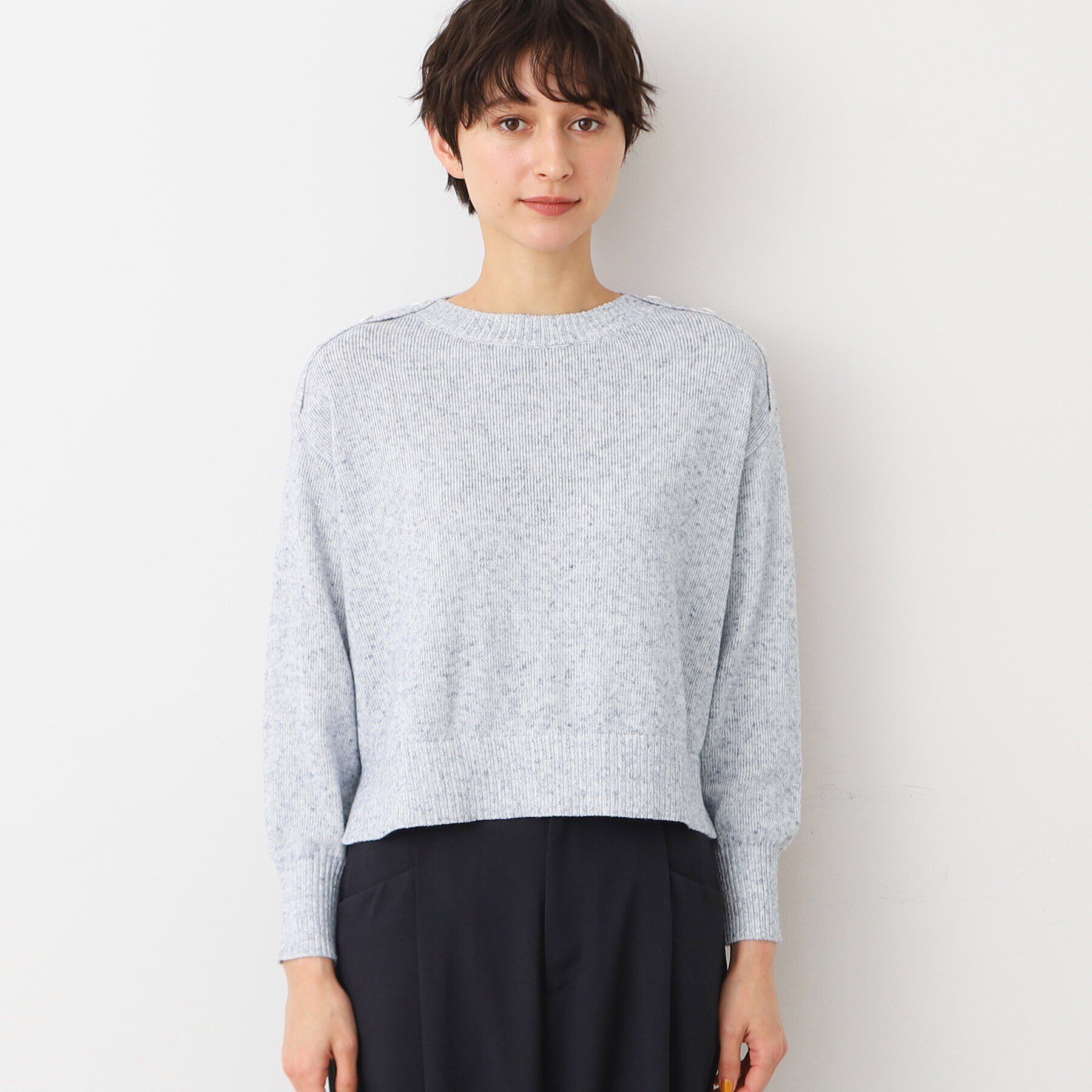 Dessin「【洗える】肩ボタンミックス糸ニット（S～L)」|ニット・セーター|