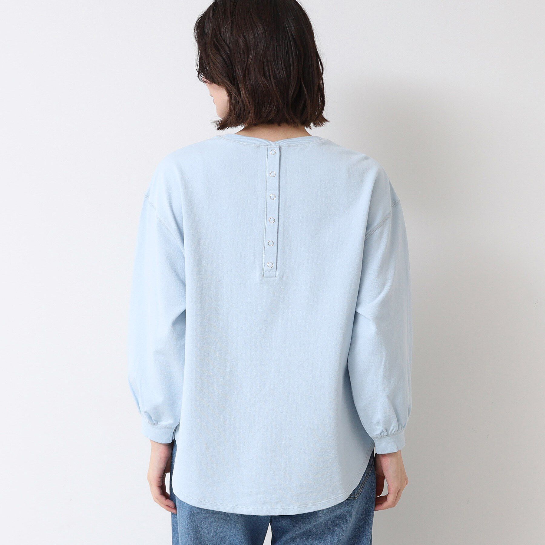 Dessin「【360度可愛い・洗える】バックヘンリーカットソー（9分袖/XS~L）」|Tシャツ・カットソー|