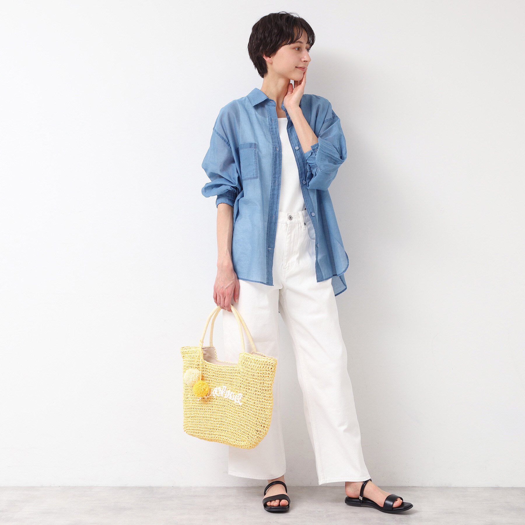 Dessin「【軽量・A4収納可】ポンポンチャームペーパーロゴトートバッグ」|トートバッグ|