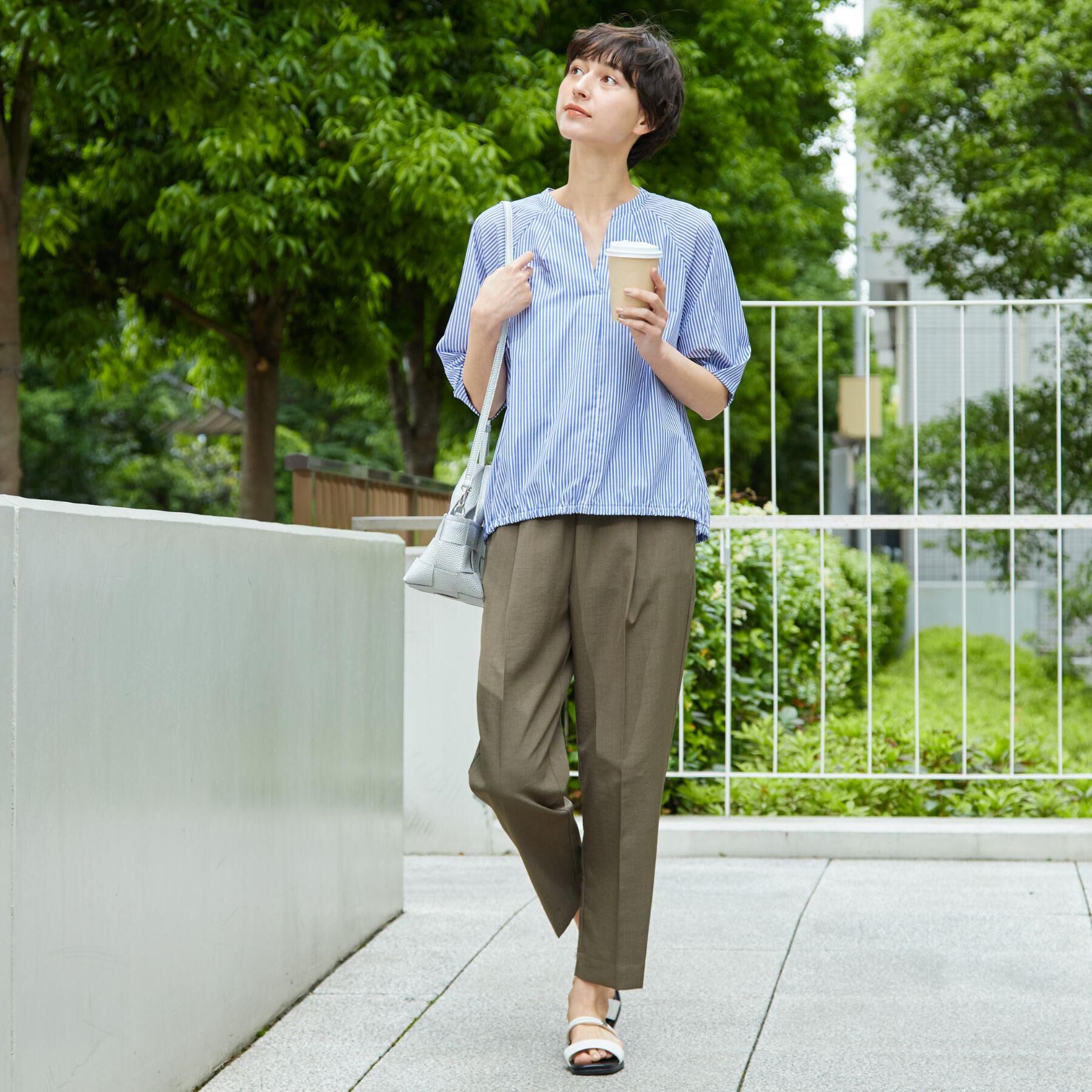 Dessin「【洗える・4サイズ展開】パフスリーブ五分袖ブラウス（XS～L）」|シャツ・ブラウス|