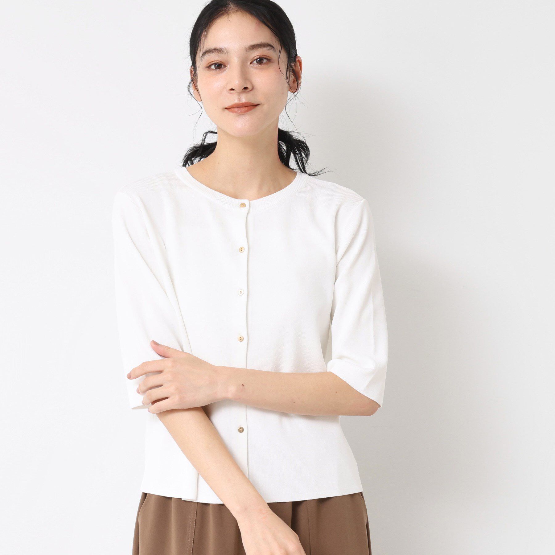 Dessin「【UVカット/洗える】2WAY五分袖カーディガン」|ニット・セーター|