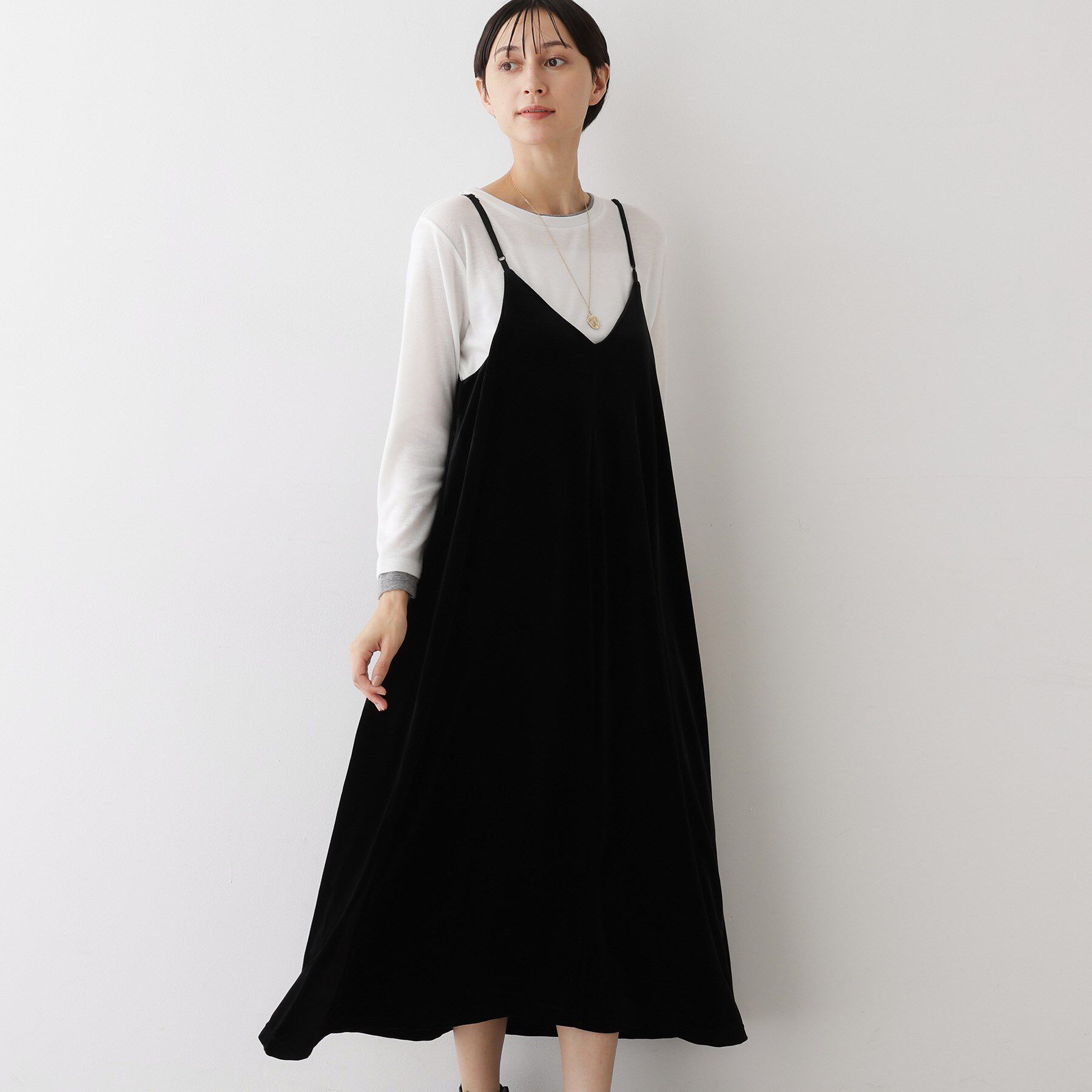 Dessin「【前後2WAY/洗える】ベロアワンピース」|ワンピース|