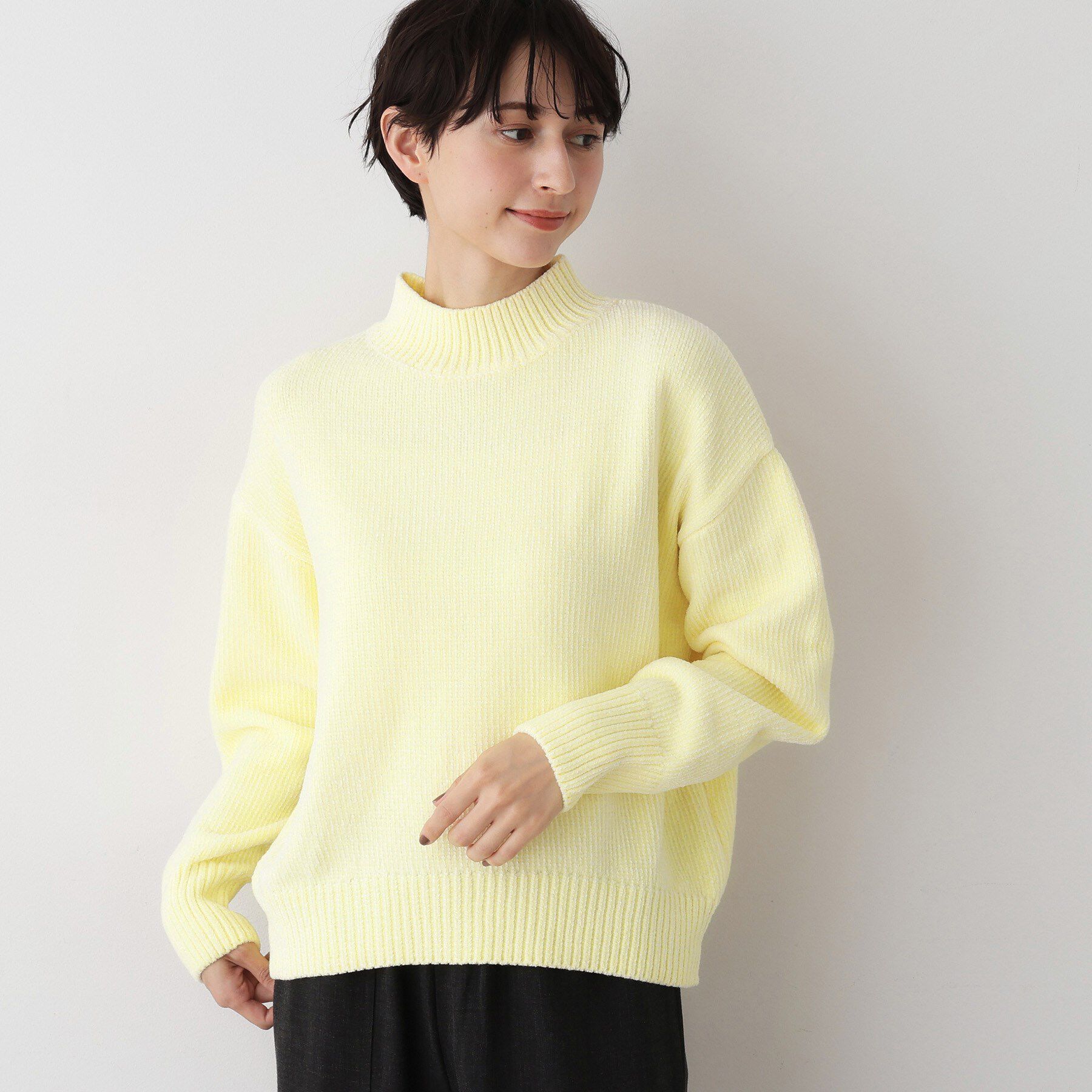 Dessin「【洗える】ハイネックベロアモールニット」|ニット・セーター|